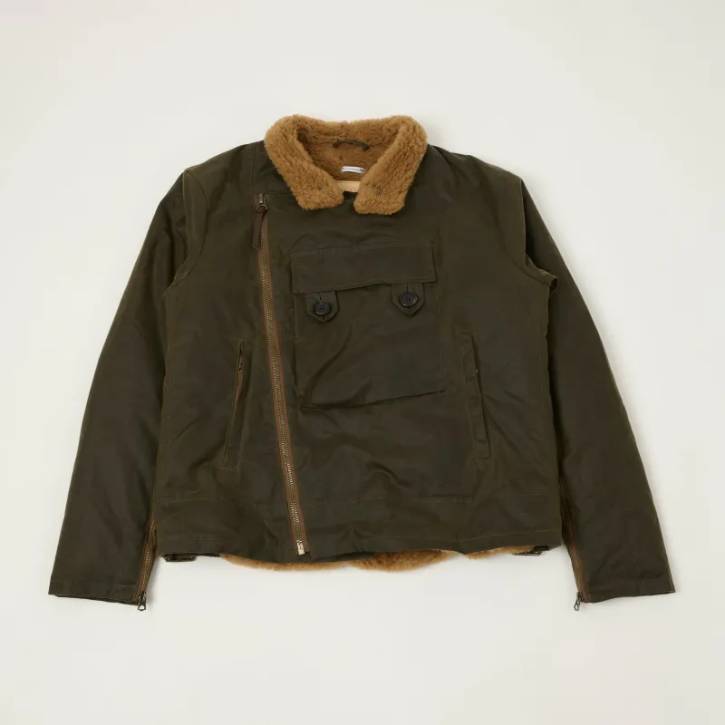 Shangri-La Heritage Waxed Canvas Swedish Motorcycle Jacket - Army Green made by Son of a Stag