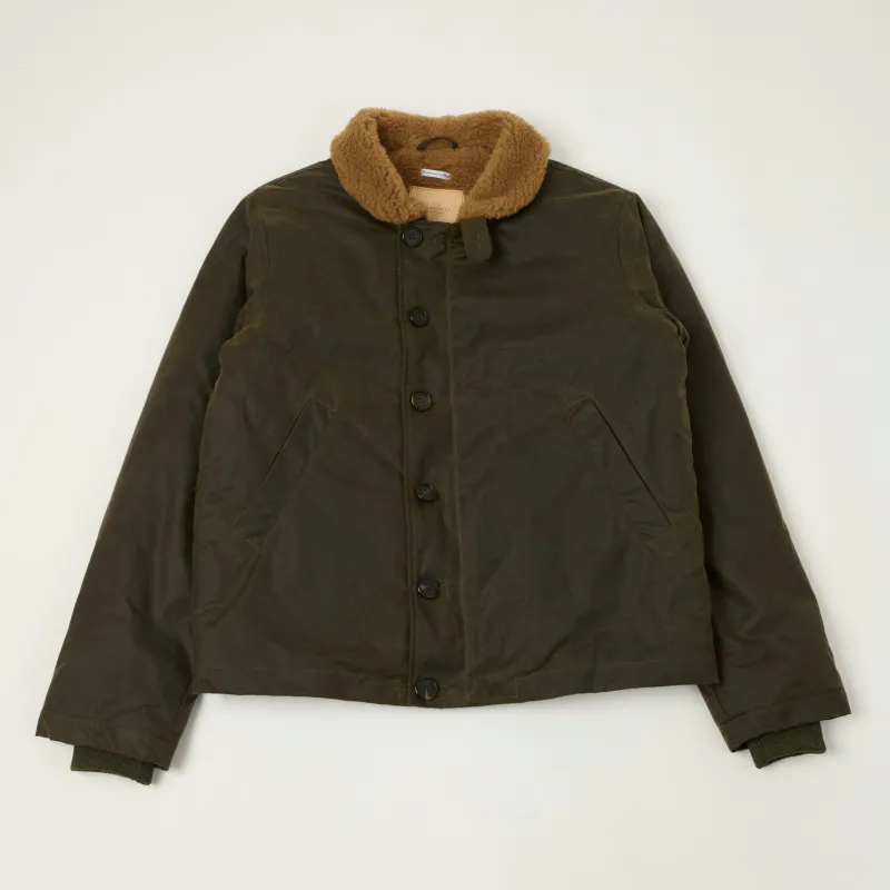 Shangri-La Heritage Waxed Canvas N-1 Deck Jacket - Army Green sold by Son of a Stag