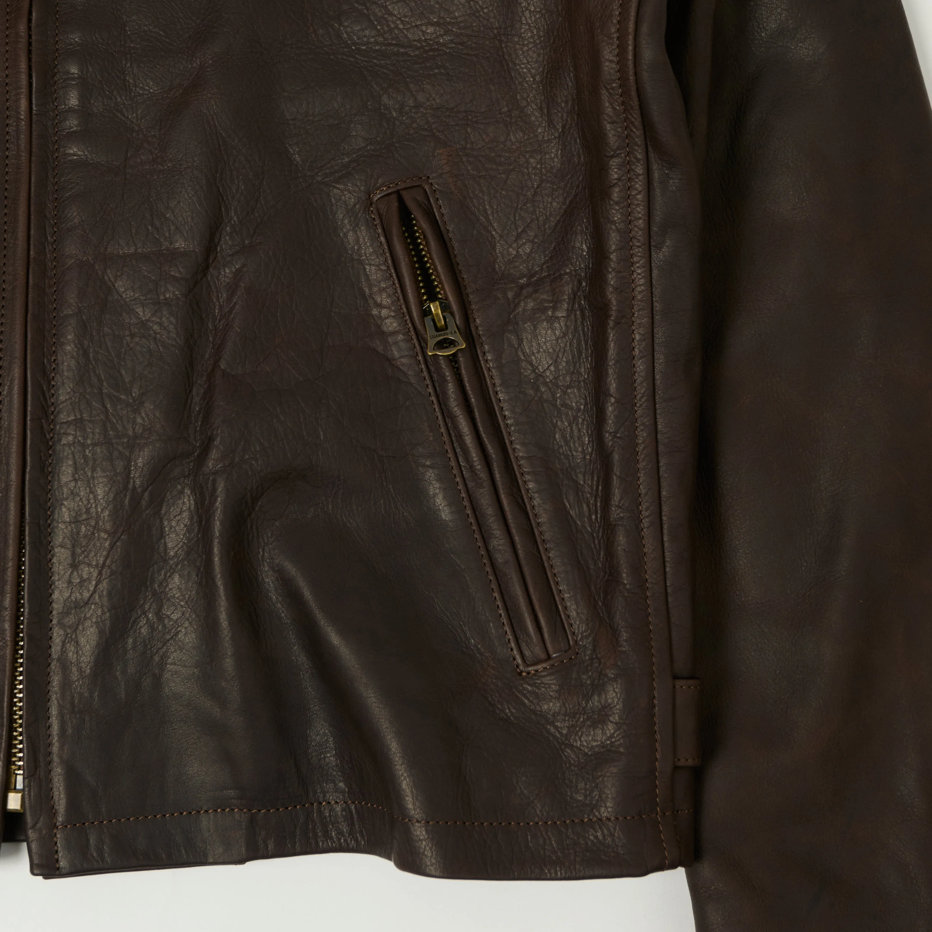 Shangri-La Heritage 'Varenne' Steerhide Leather Jacket - Brown sold by Son of a Stag product image thumbnail 3