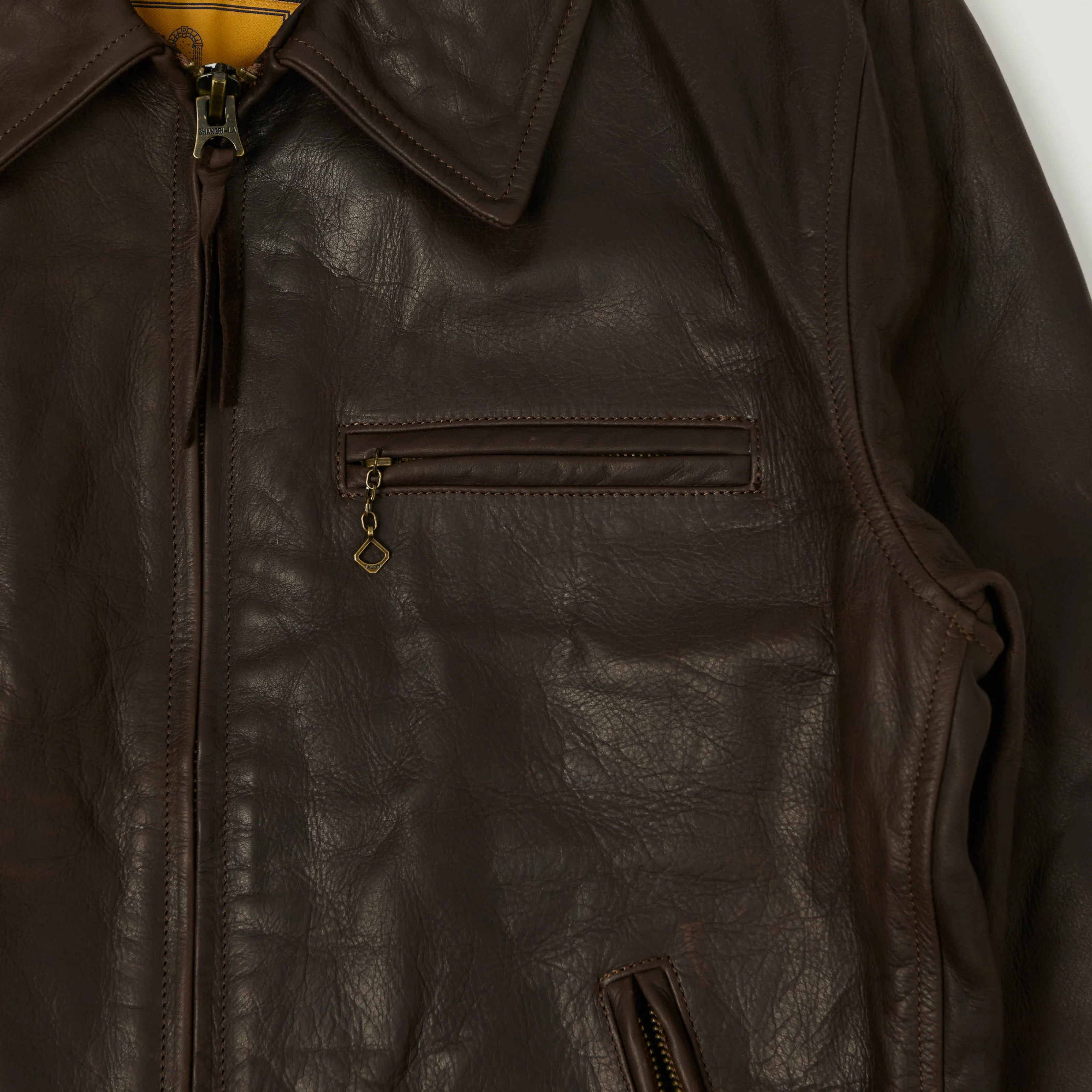Shangri-La Heritage 'Varenne' Steerhide Leather Jacket - Brown sold by Son of a Stag product image thumbnail 4