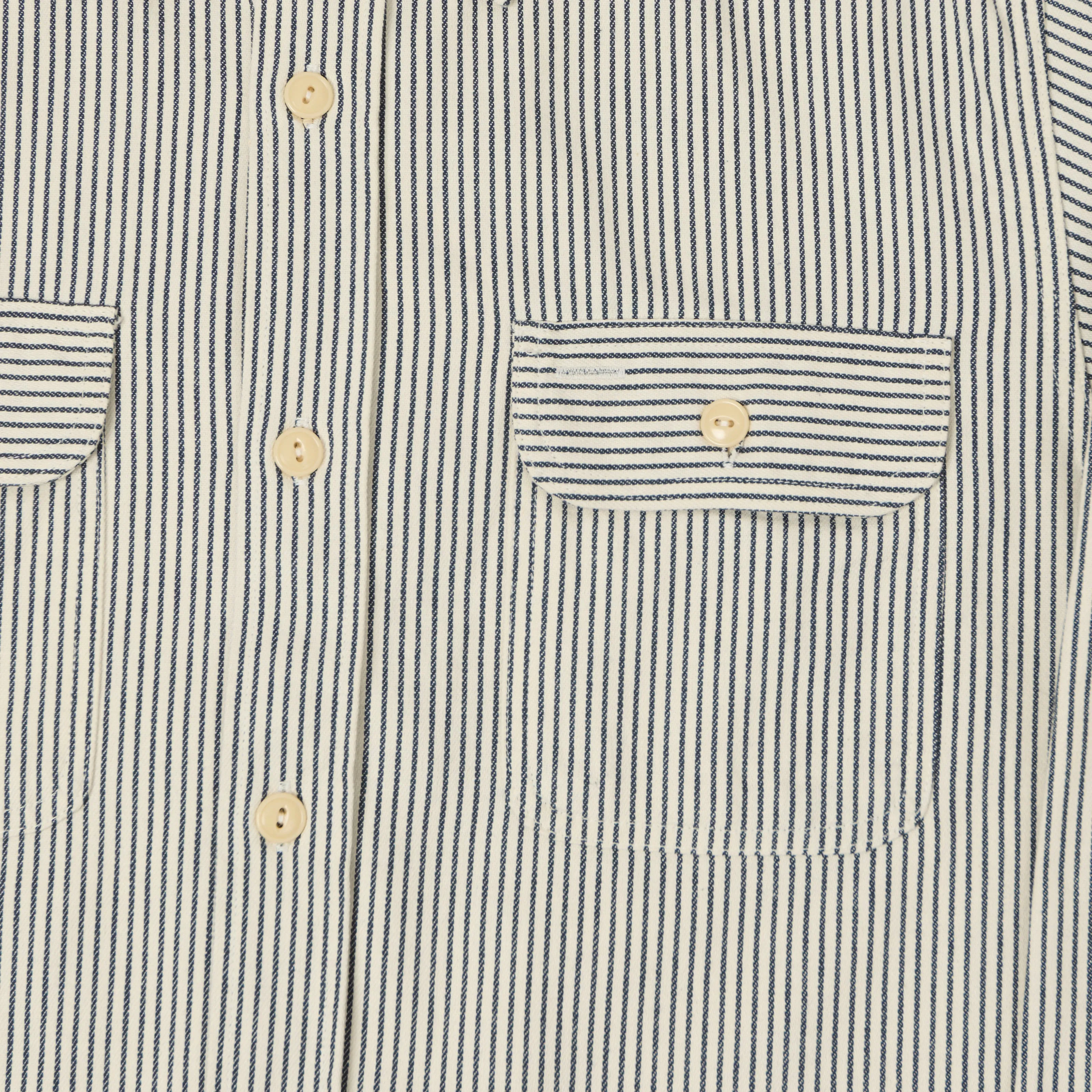 Sugar Cane Hickory Stripe Work Shirt - Grey sold by Son of a Stag product image thumbnail 4