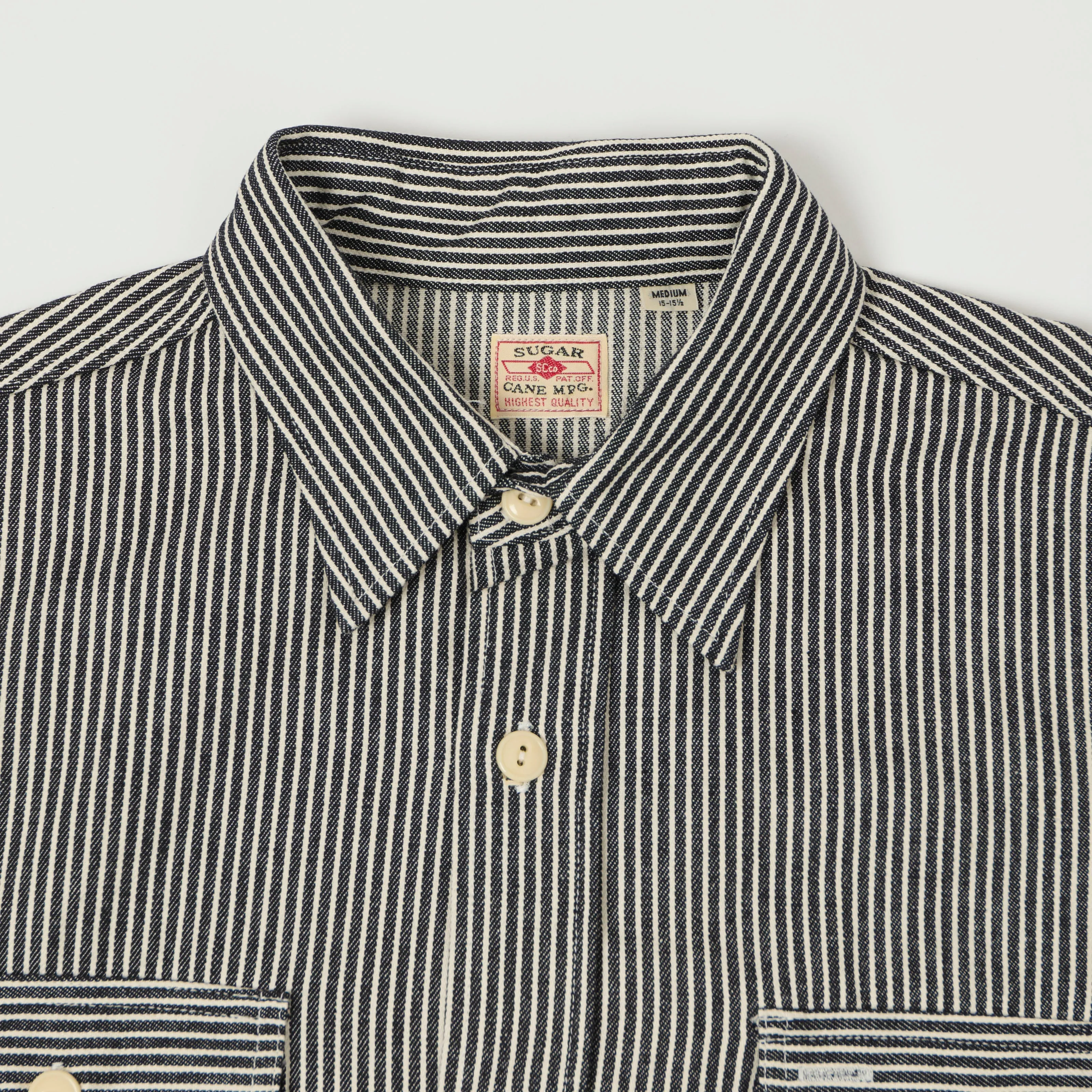 Sugar Cane Hickory Stripe Work Shirt - Black sold by Son of a Stag product image thumbnail 2