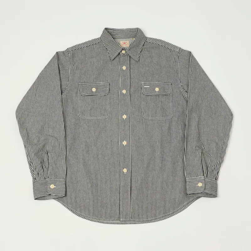 Sugar Cane Hickory Stripe Work Shirt - Black sold by Son of a Stag