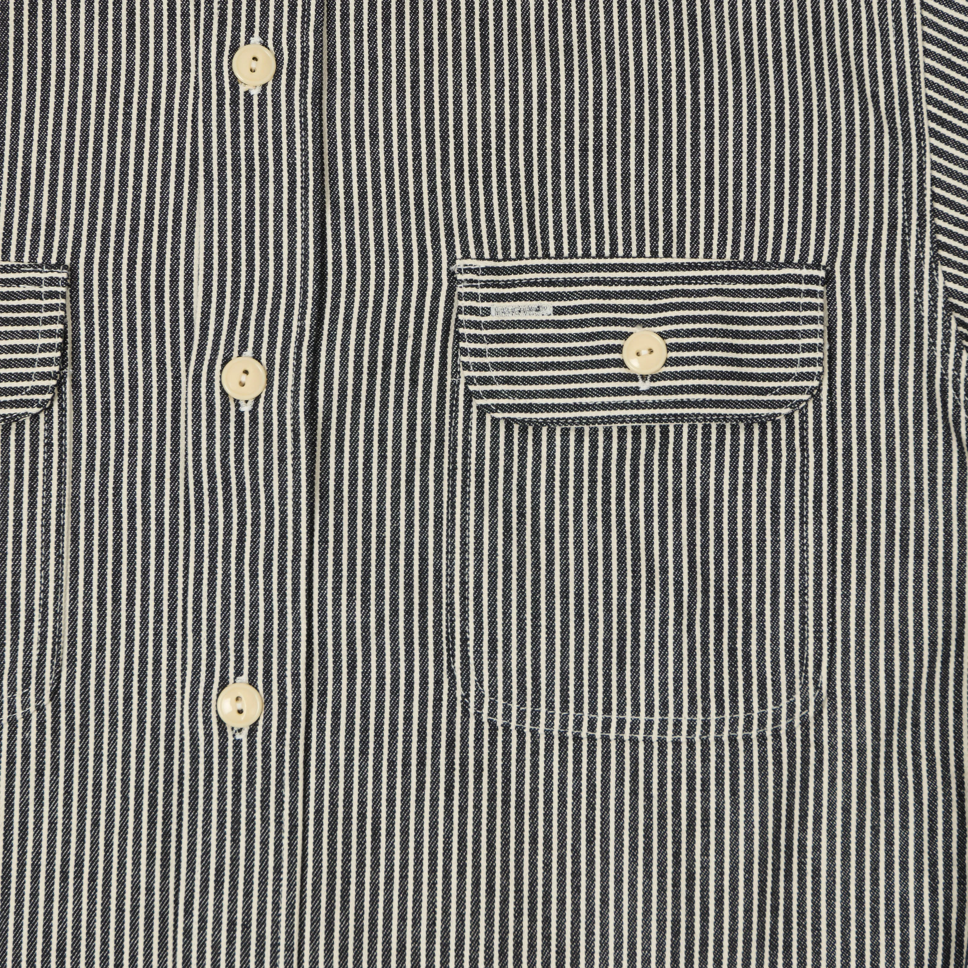 Sugar Cane Hickory Stripe Work Shirt - Black sold by Son of a Stag product image thumbnail 4