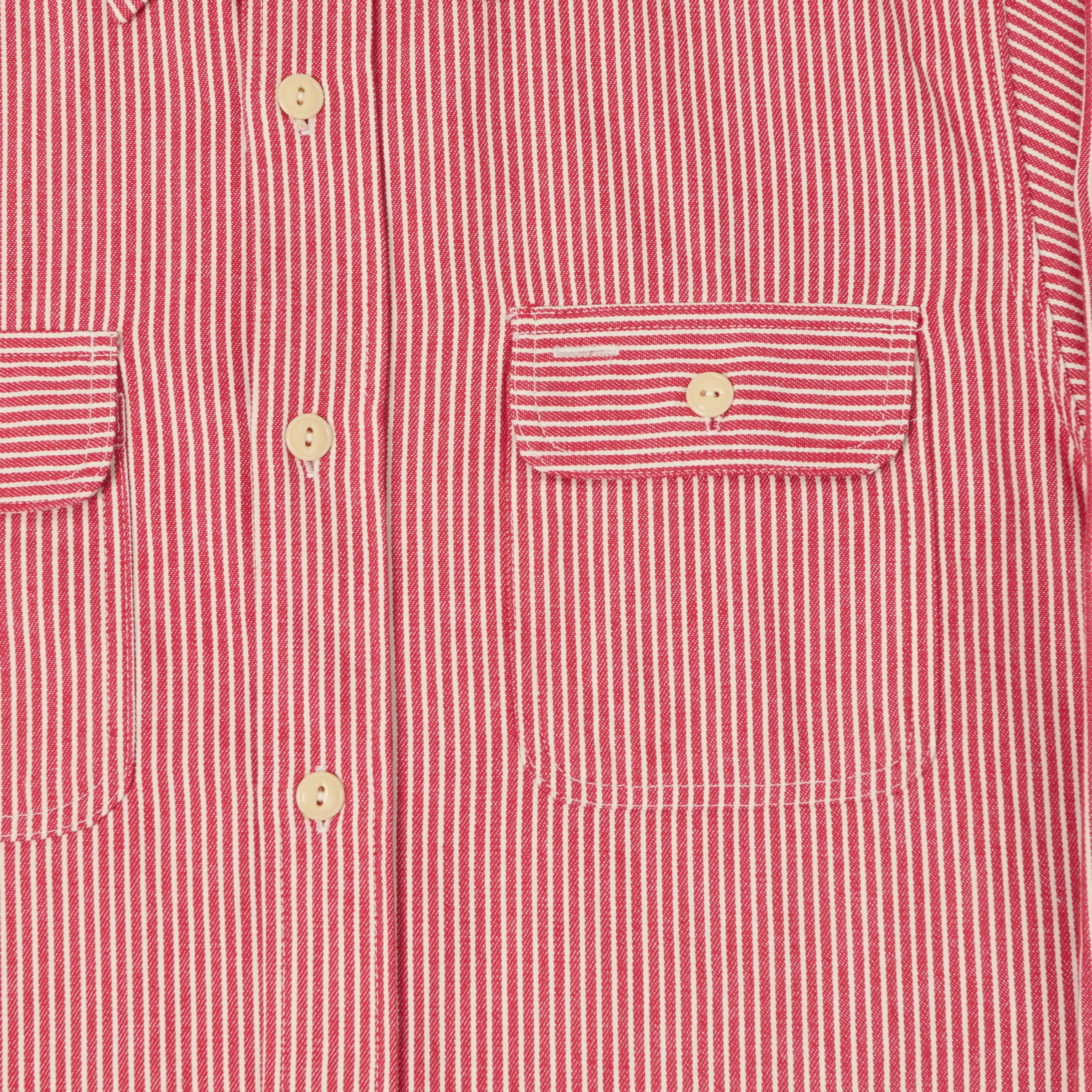 Sugar Cane Hickory Stripe Work Shirt - Red sold by Son of a Stag product image thumbnail 4