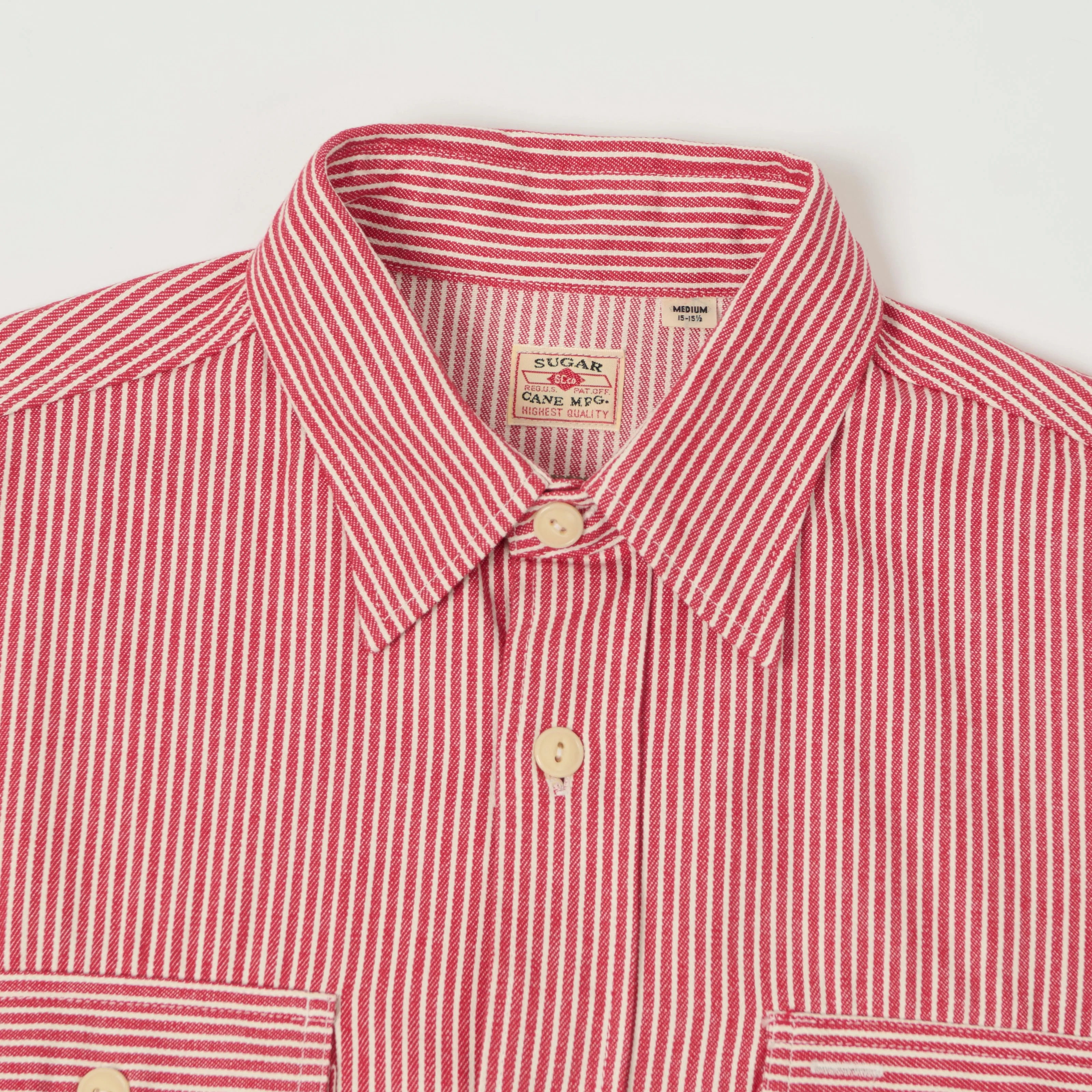 Sugar Cane Hickory Stripe Work Shirt - Red sold by Son of a Stag product image thumbnail 2