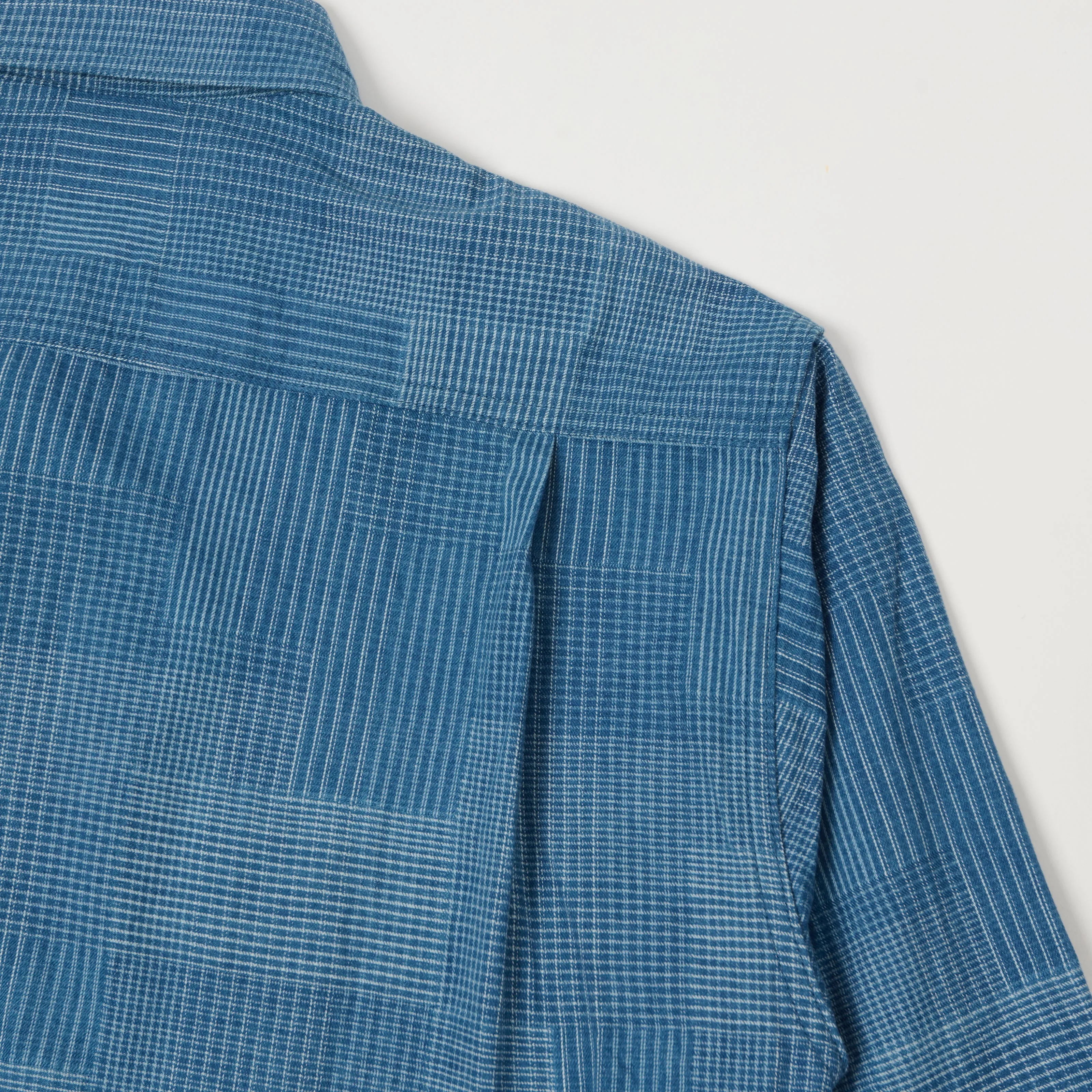 Sugar Cane Multi Check 'Patchwork' Shirt - Light Indigo sold by Son of a Stag product image thumbnail 5