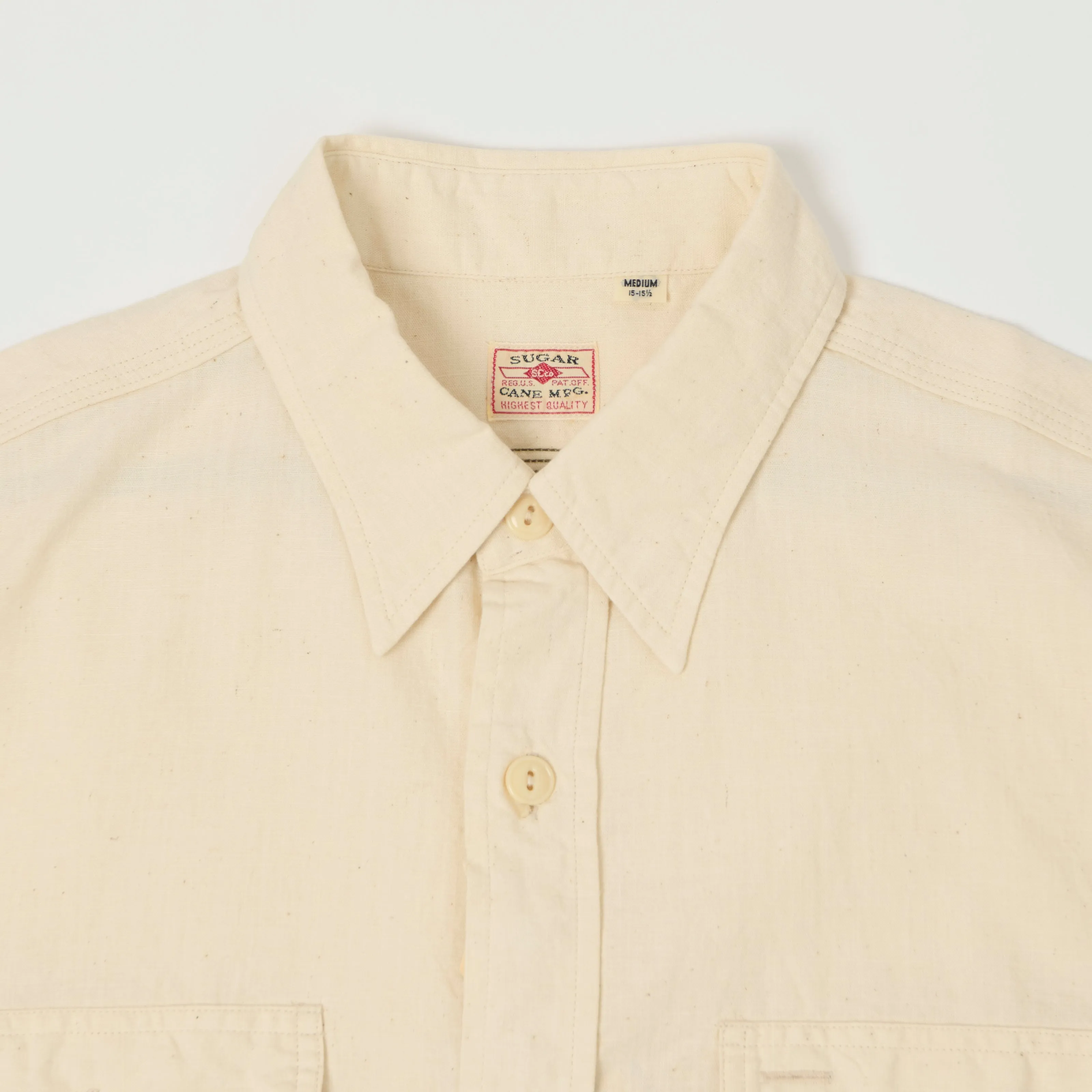 Sugar Cane Chambray Work Shirt - White sold by Son of a Stag product image thumbnail 2