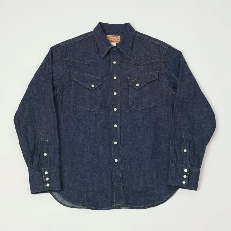 Sugar Cane Denim Western Shirt - Raw sold by Son of a Stag