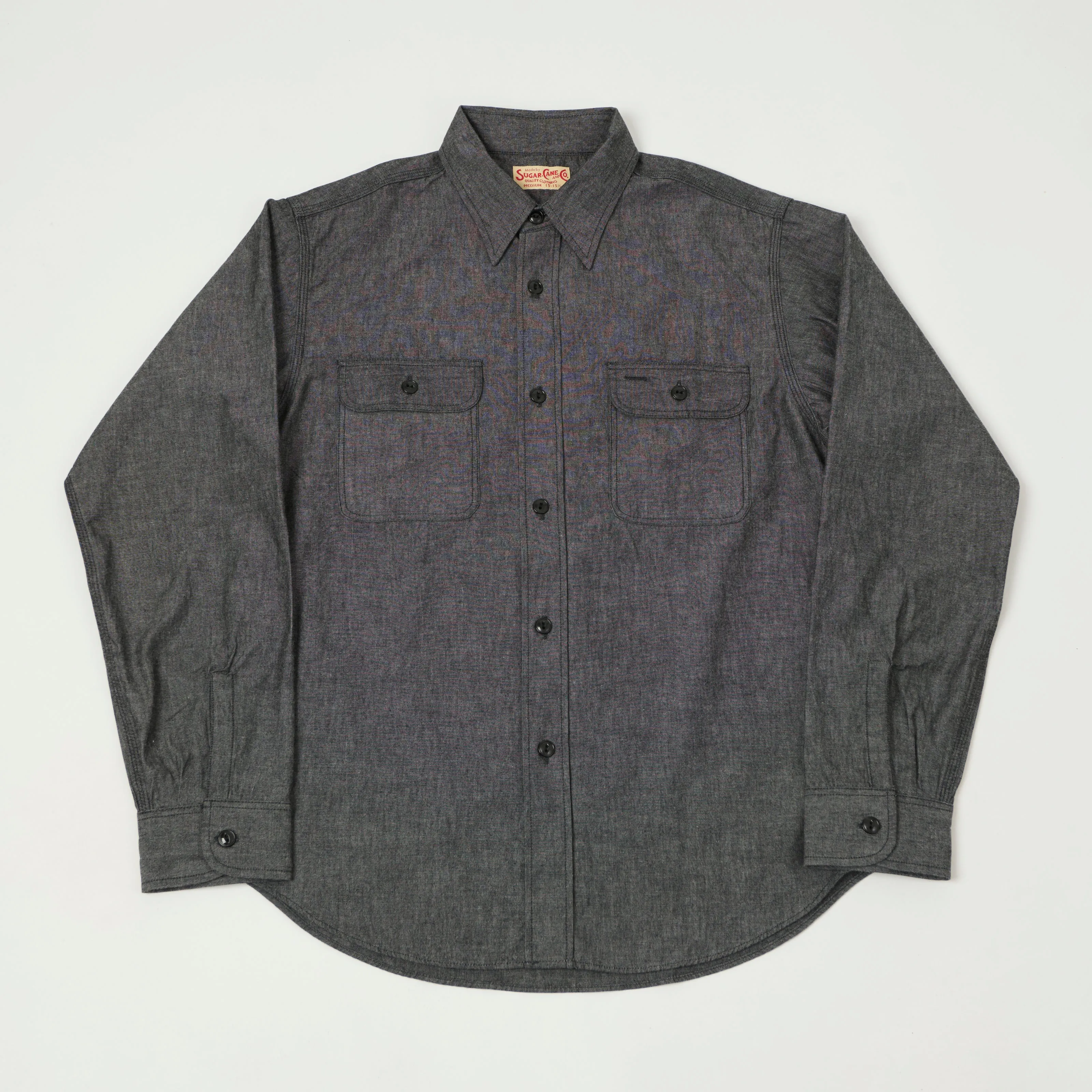 Sugar Cane Chambray Work Shirt - Charcoal sold by Son of a Stag
