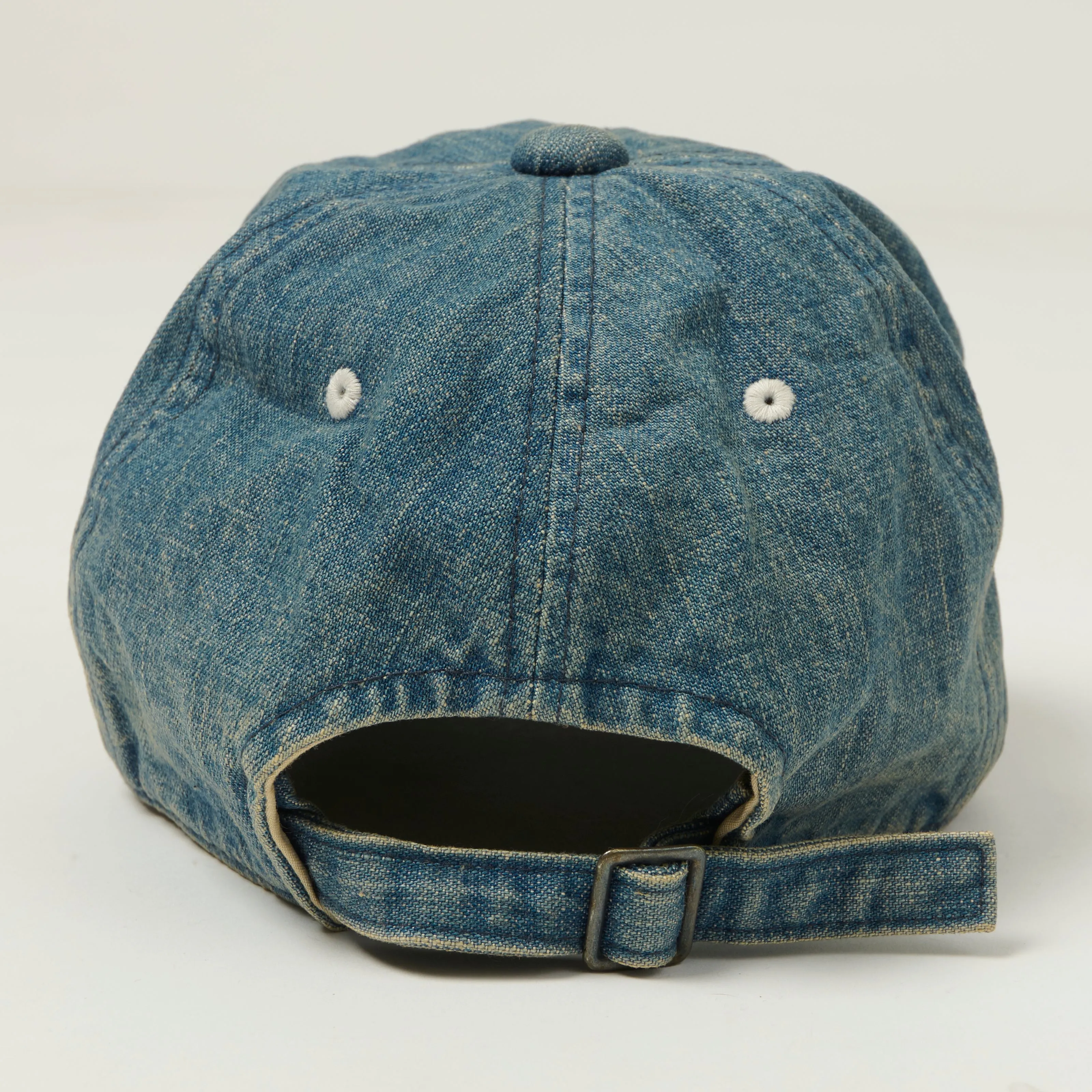 FULLCOUNT 6843 Six Panel Denim Baseball Cap 'F' Patch - Vintage Wash sold by Son of a Stag product image thumbnail 3