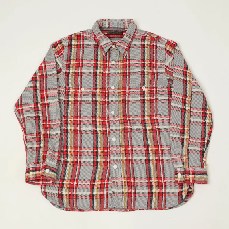 Full Count 4094 Plaid Flannel Work Shirt - Grey/Red sold by Son of a Stag