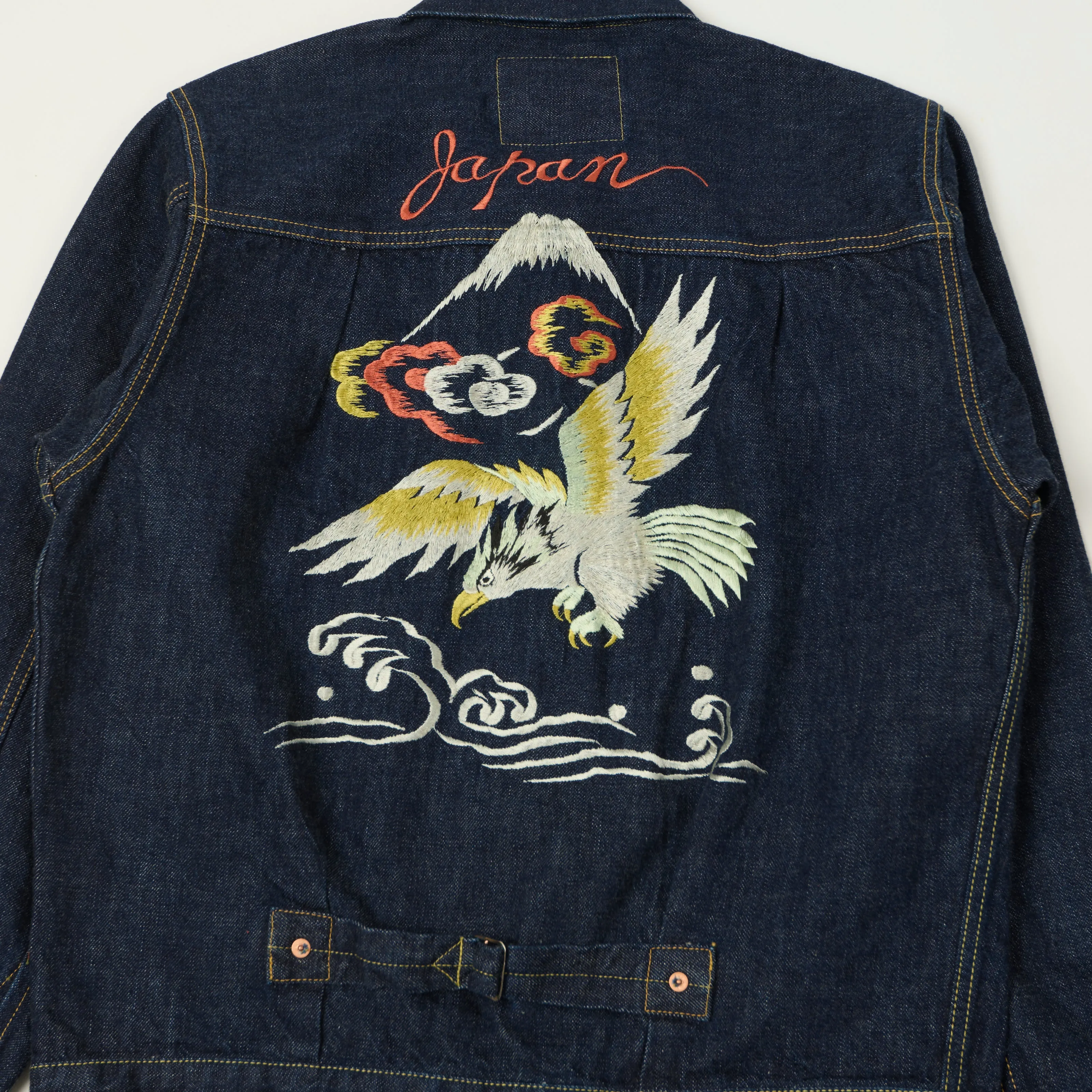 FULLCOUNT 2107E Souvenir Embroidery Type I Denim Jacket - One Wash sold by Son of a Stag product image thumbnail 2