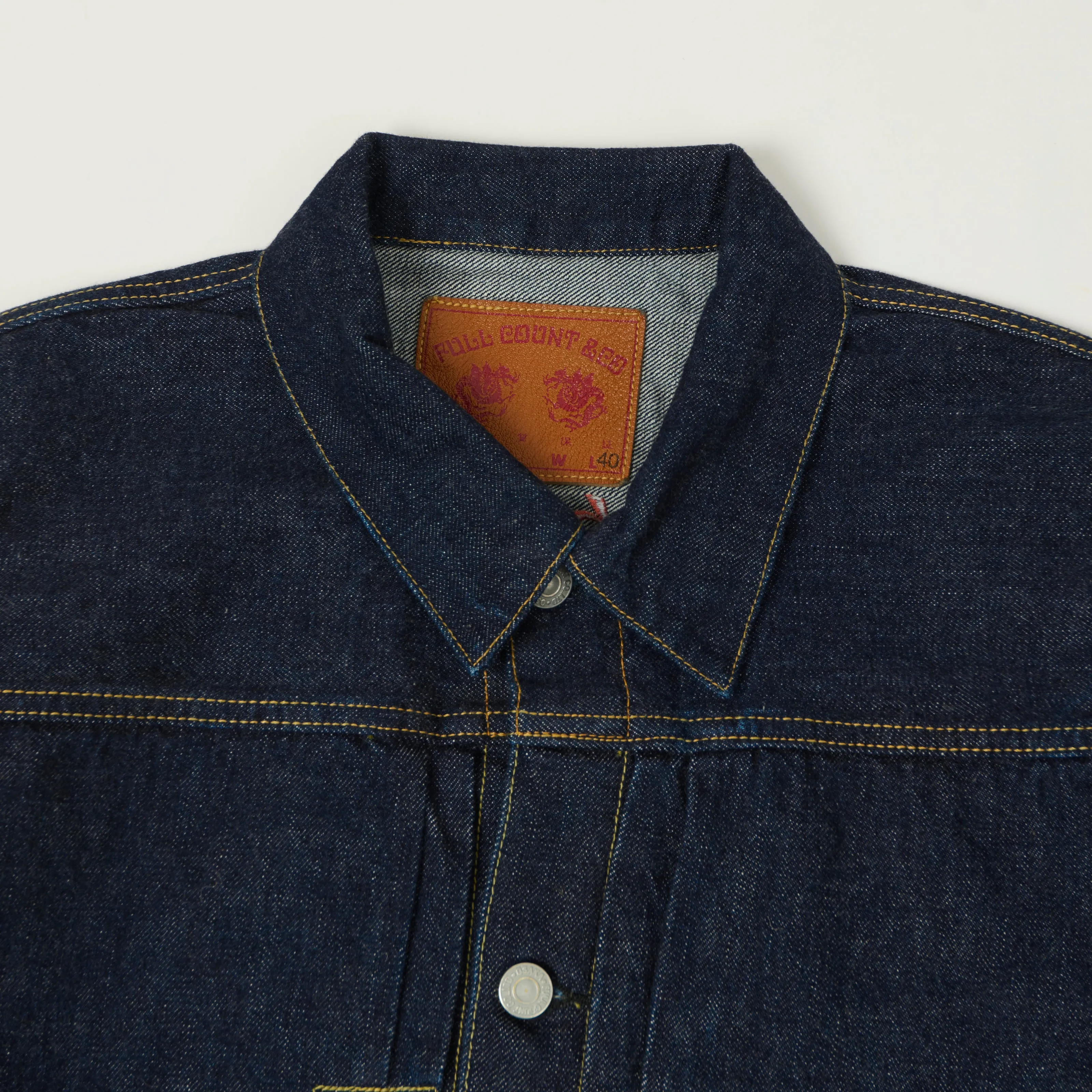 FULLCOUNT 2107E Souvenir Embroidery Type I Denim Jacket - One Wash sold by Son of a Stag product image thumbnail 4