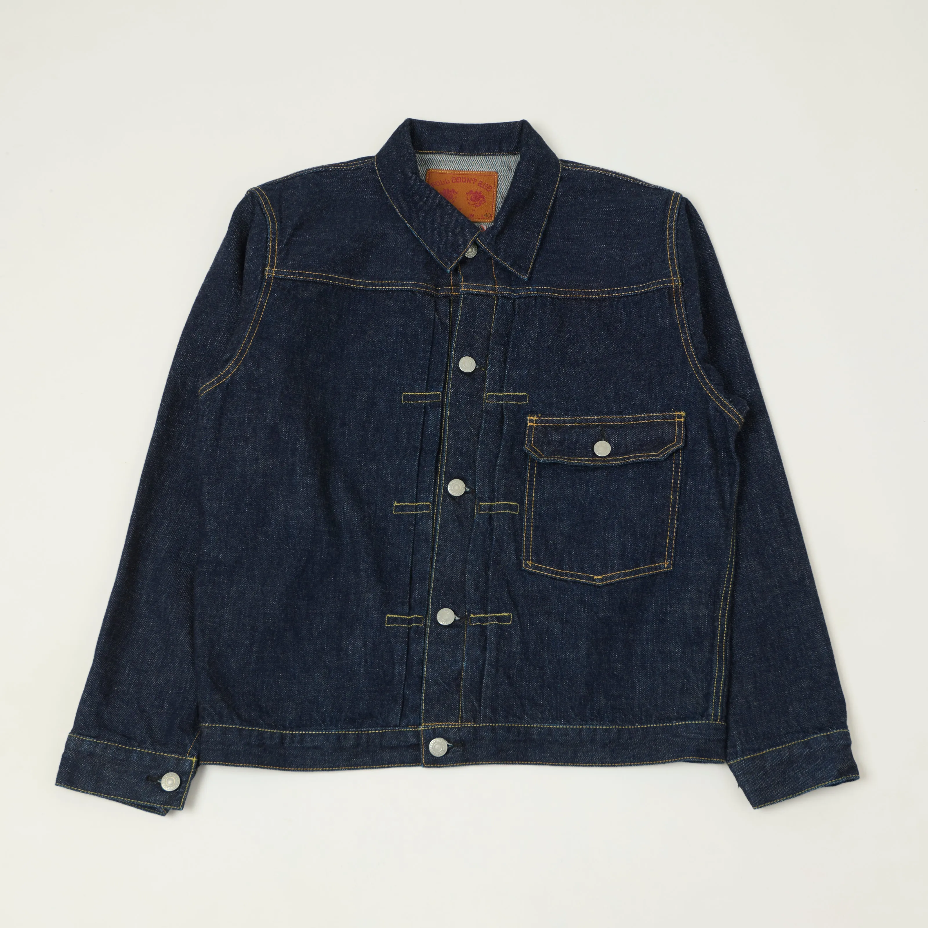 FULLCOUNT 2107E Souvenir Embroidery Type I Denim Jacket - One Wash sold by Son of a Stag
