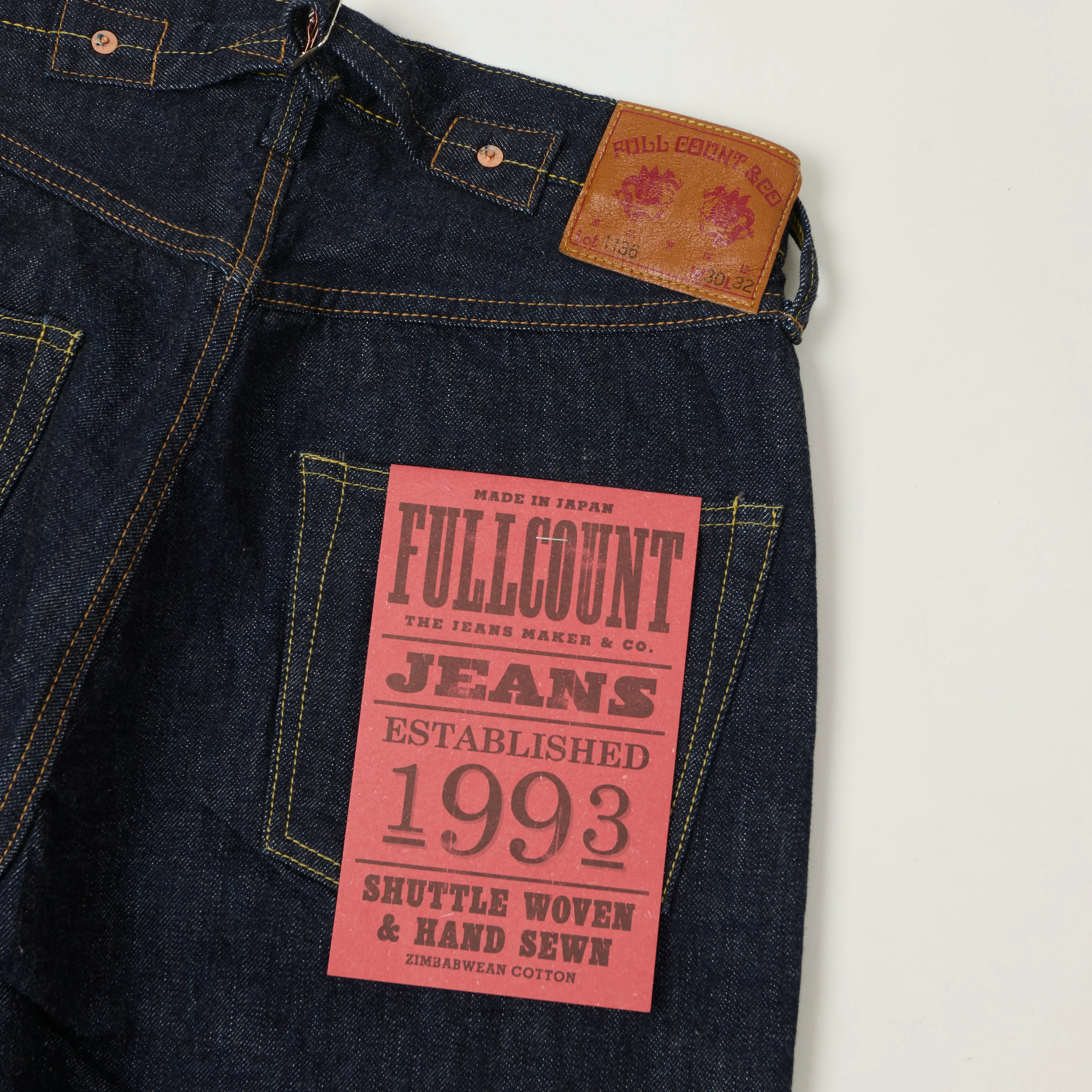 FULLCOUNT 1136 '1937 Model' Wide Straight Jean - One Wash sold by Son of a Stag product image thumbnail 3