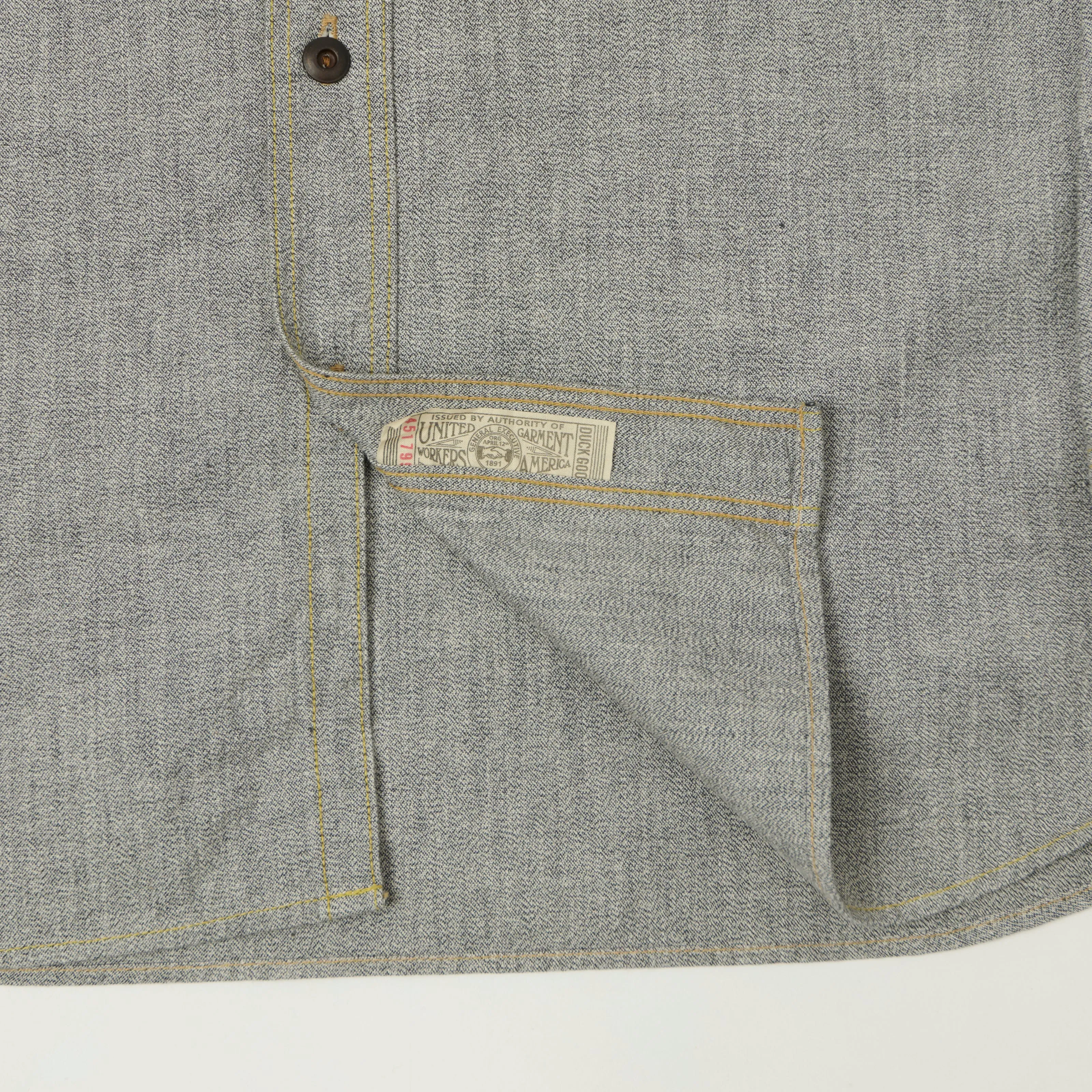Freewheelers & Co Union Special Overalls 'Neal' Chambray Shirt - White Pepper sold by Son of a Stag product image thumbnail 4
