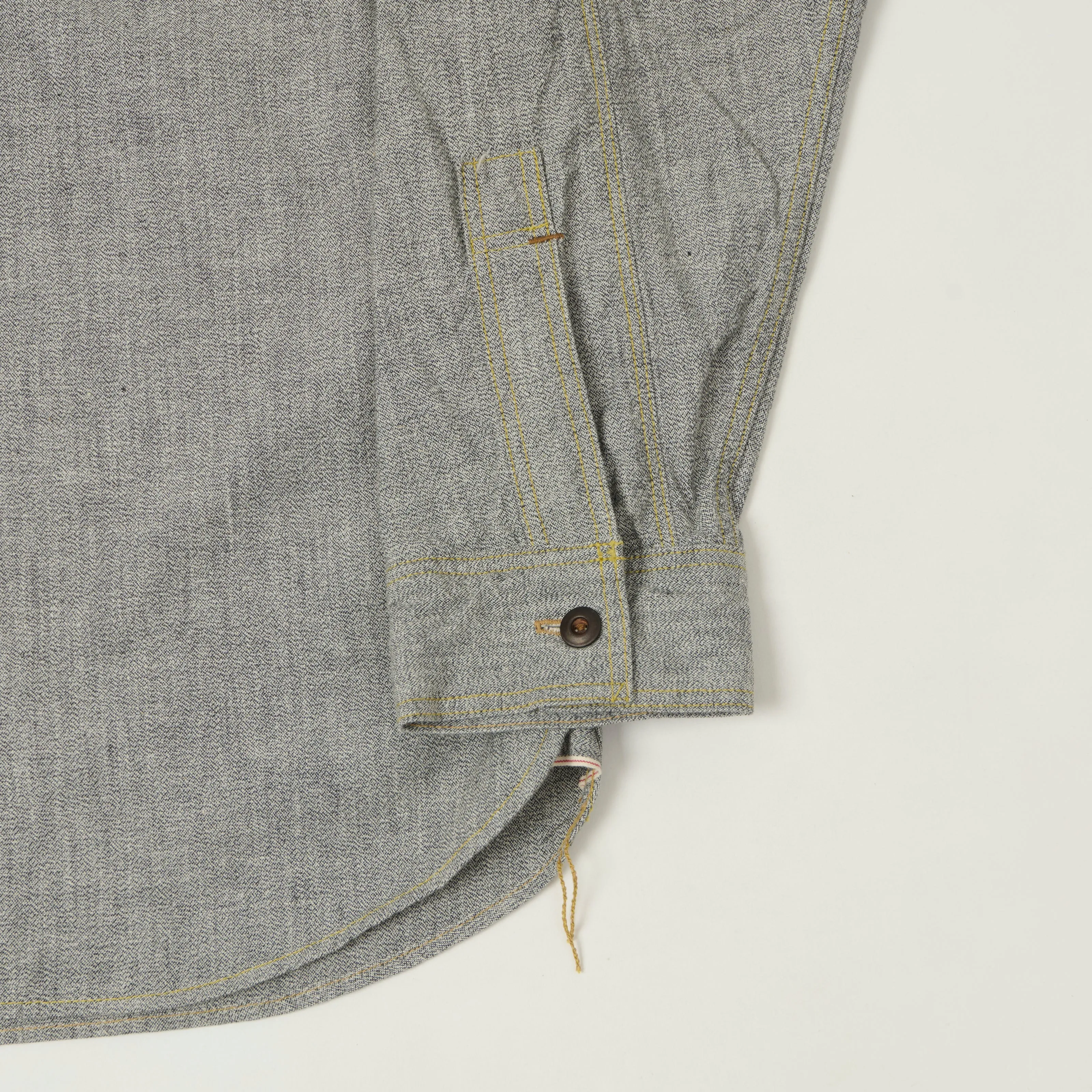 Freewheelers & Co Union Special Overalls 'Neal' Chambray Shirt - White Pepper sold by Son of a Stag product image thumbnail 3
