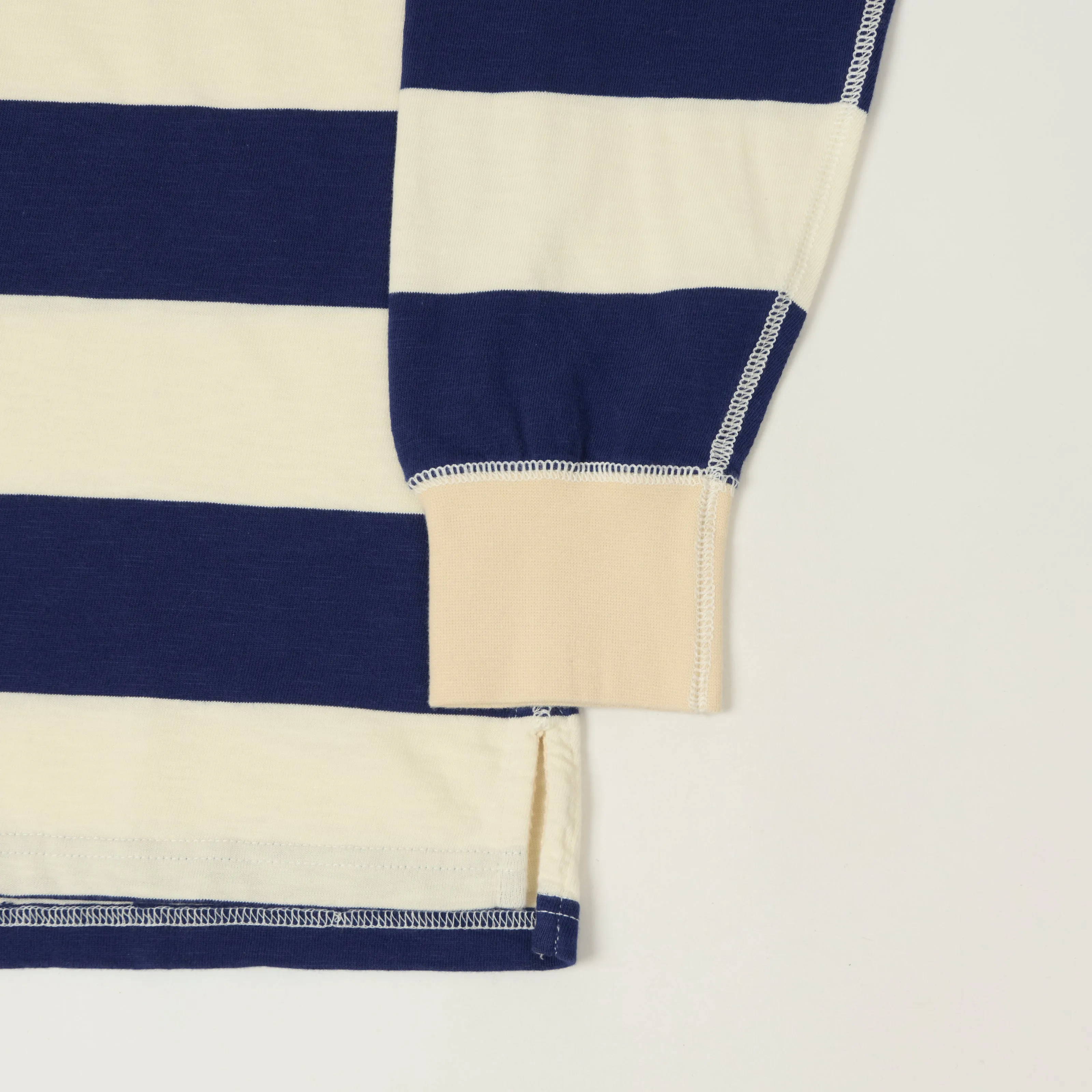 Drake's Classic Rugby Shirt - White/Navy/Flame sold by Son of a Stag product image thumbnail 3
