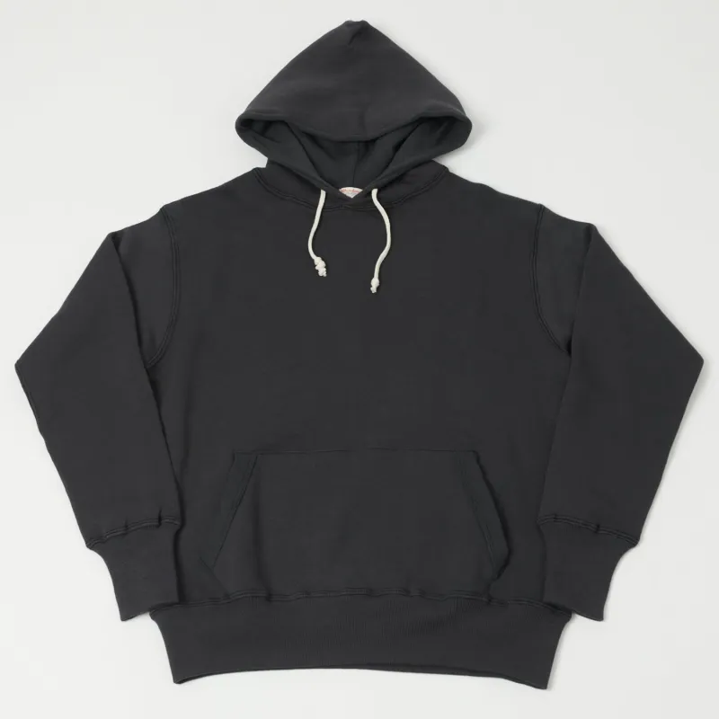 Warehouse & Co 450 Two Needle Hooded Sweatshirt - Black/Sumikuro sold by Son of a Stag