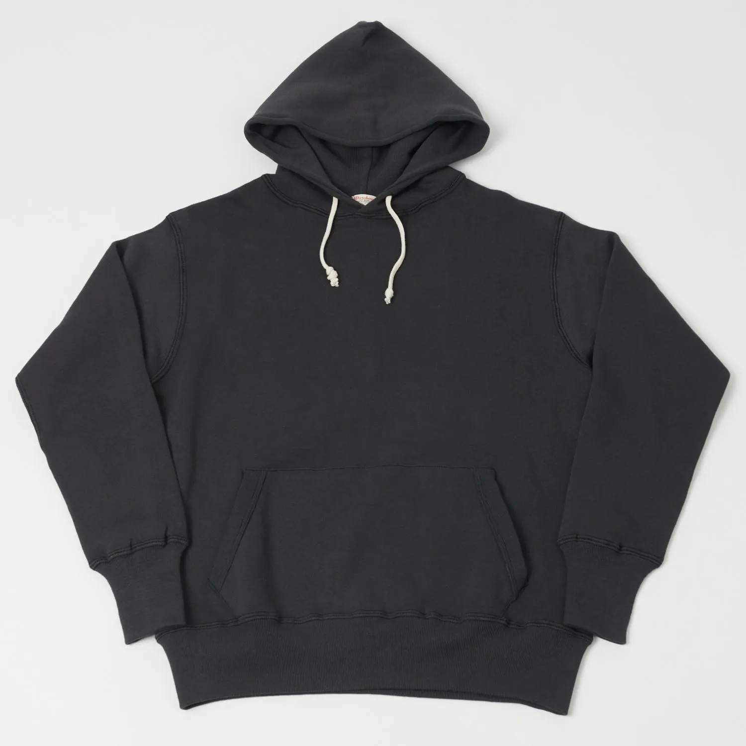 Warehouse & Co 450 Two Needle Hooded Sweatshirt - Black/Sumikuro sold by Son of a Stag