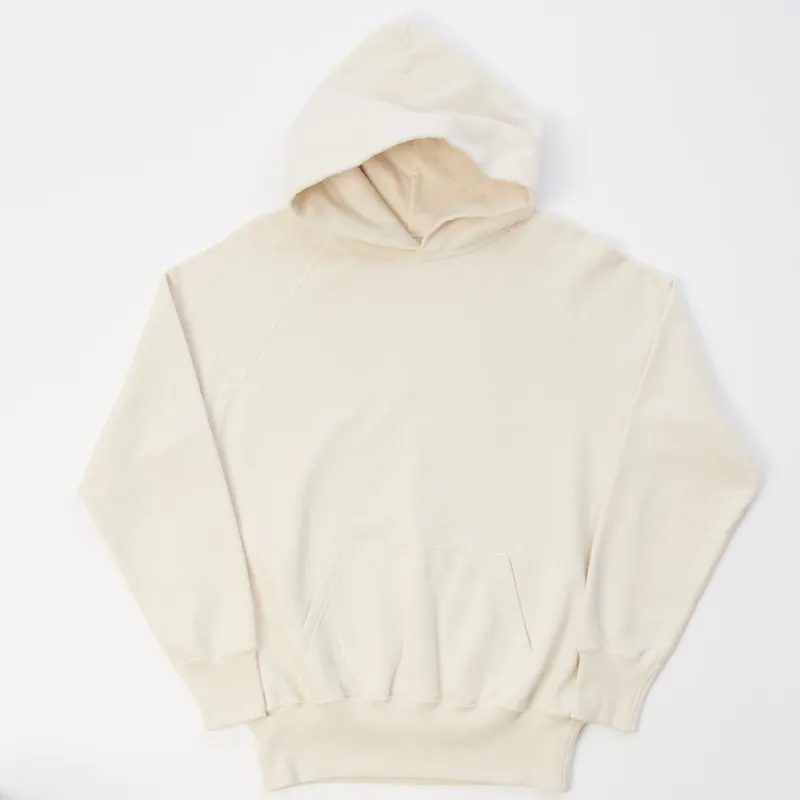 Warehouse & Co 462 Raglan Sleeve Hooded Sweatshirt - Cream sold by Son of a Stag
