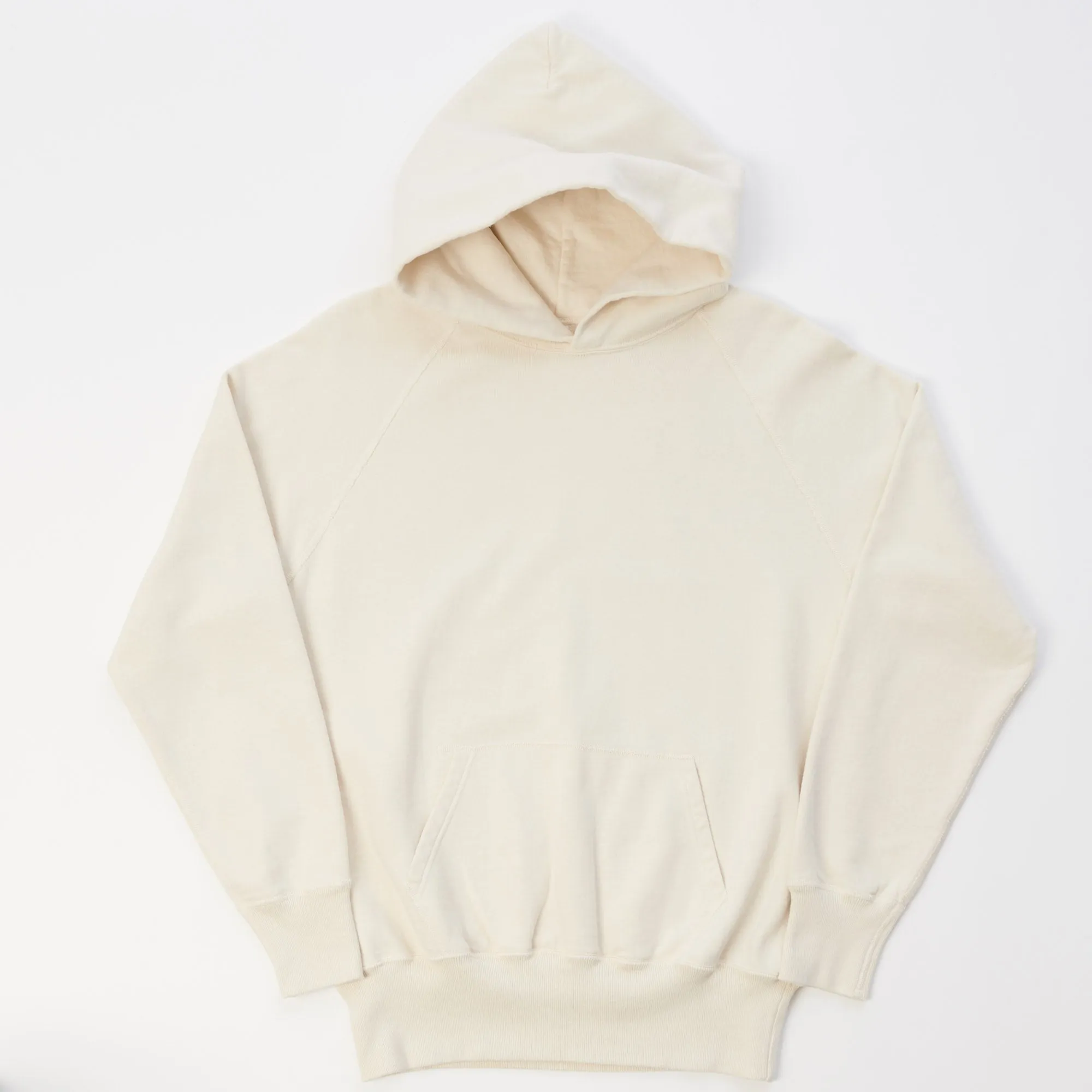 Warehouse & Co 462 Raglan Sleeve Hooded Sweatshirt - Cream sold by Son of a Stag