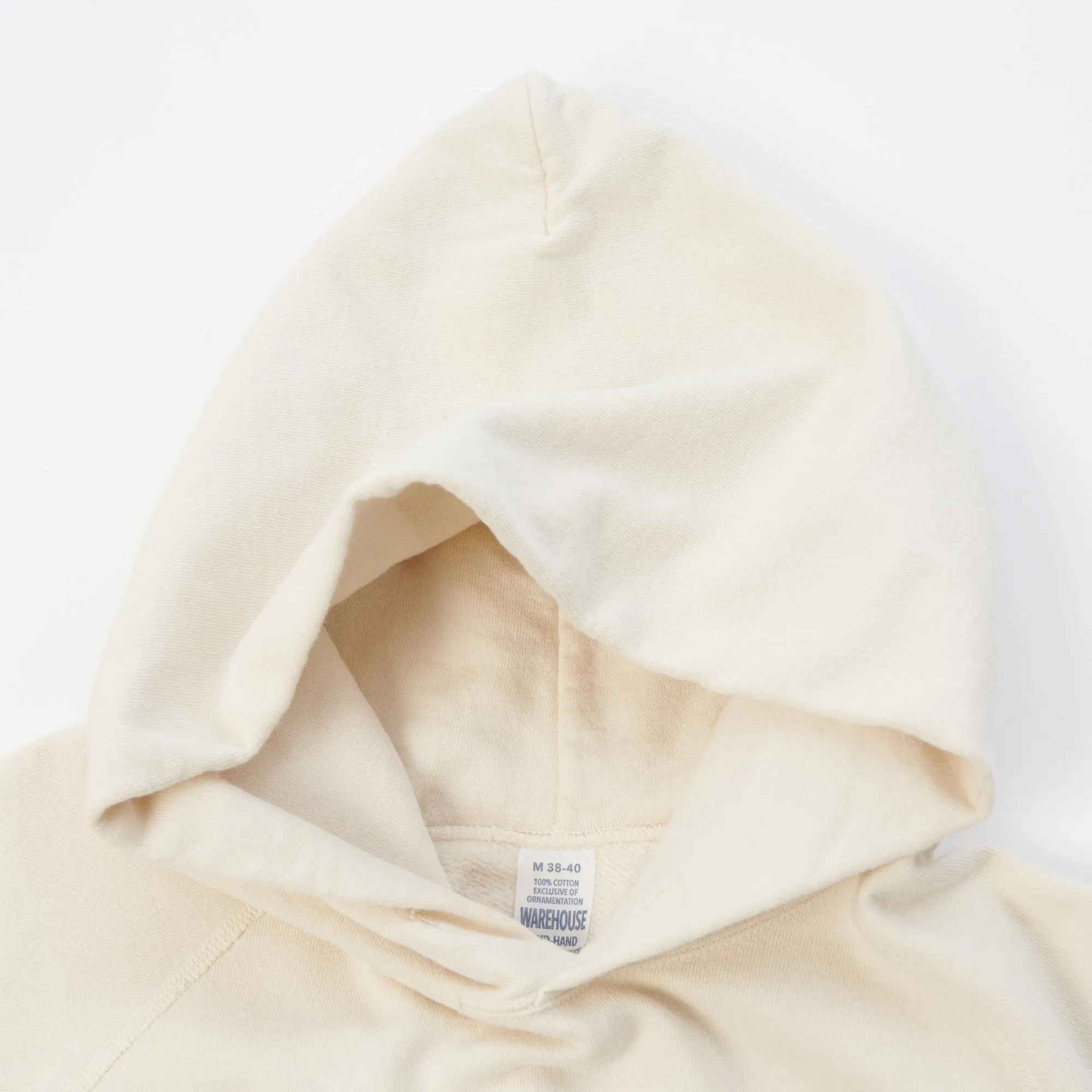 Warehouse & Co 462 Raglan Sleeve Hooded Sweatshirt - Cream sold by Son of a Stag product image thumbnail 4