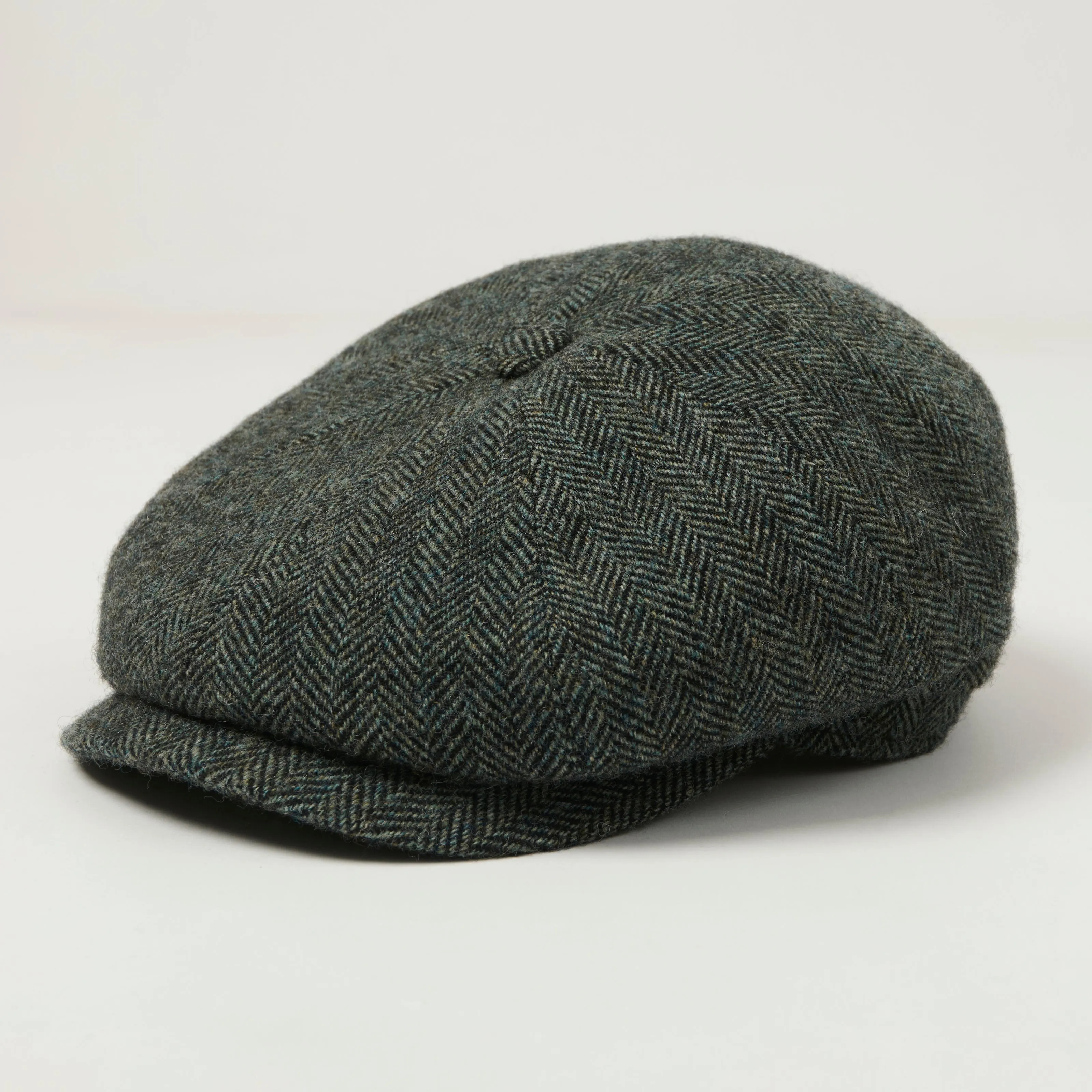 Stetson Hatteras Woolrich Herringbone Flat Cap - Dark Grey sold by Son of a Stag