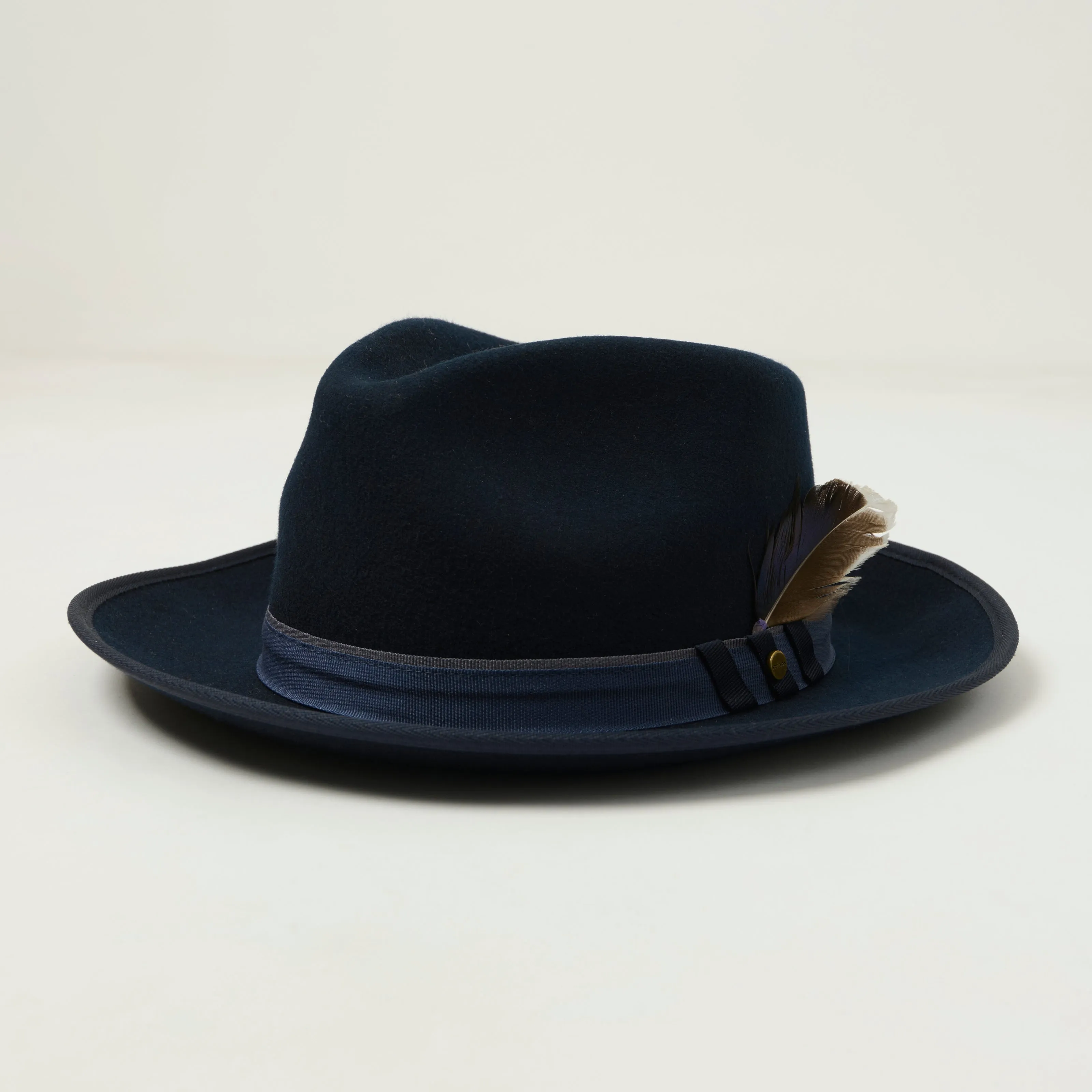 Stetson Wool Felt Fedora - Navy/Gun Metal sold by Son of a Stag