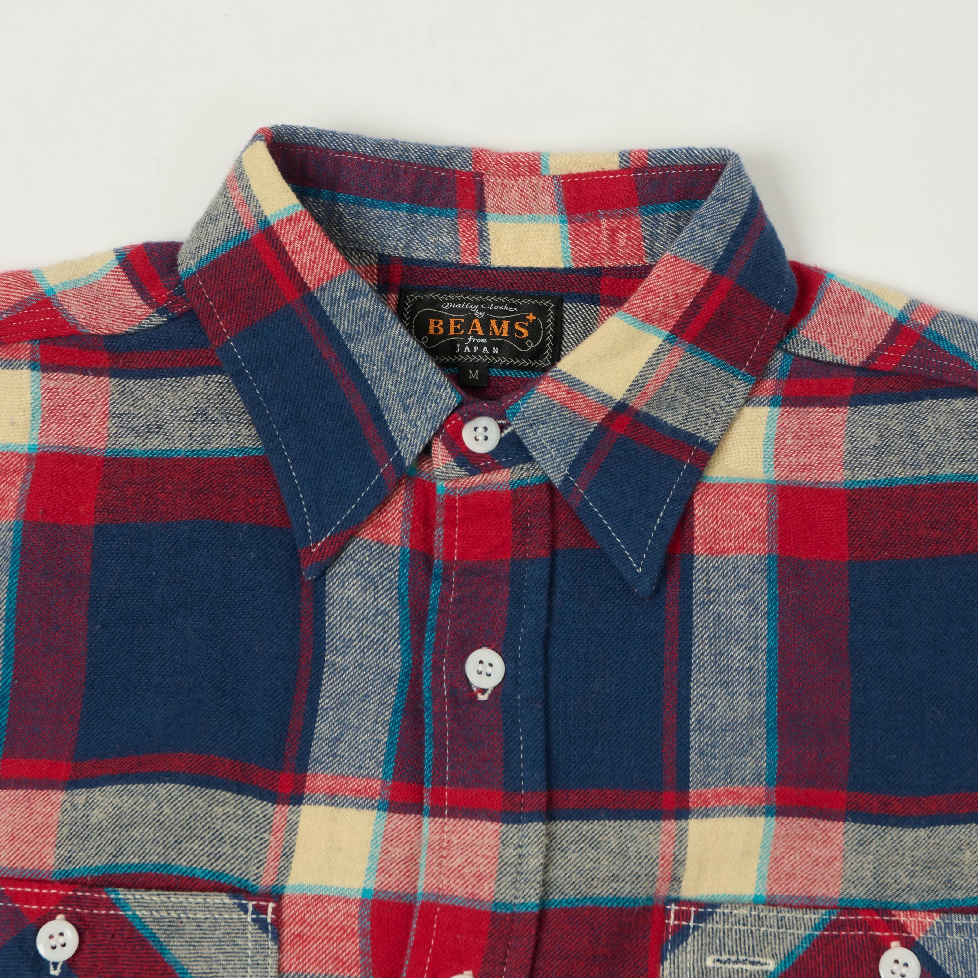 Beams Plus Plaid Flannel Work Shirt - Blue sold by Son of a Stag product image thumbnail 2