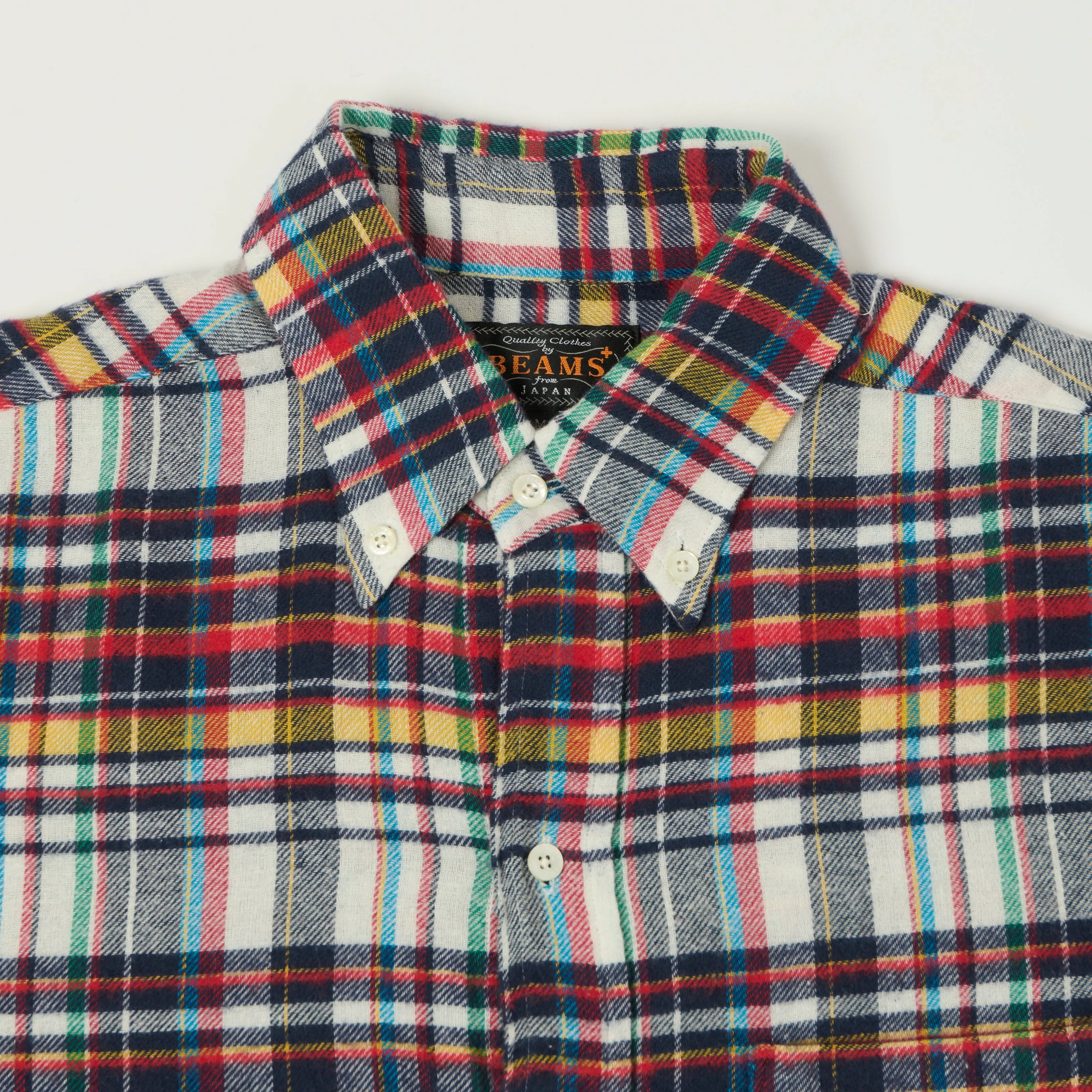 Beams Plus Button Down Plaid Shirt - White/Multi sold by Son of a Stag product image thumbnail 2