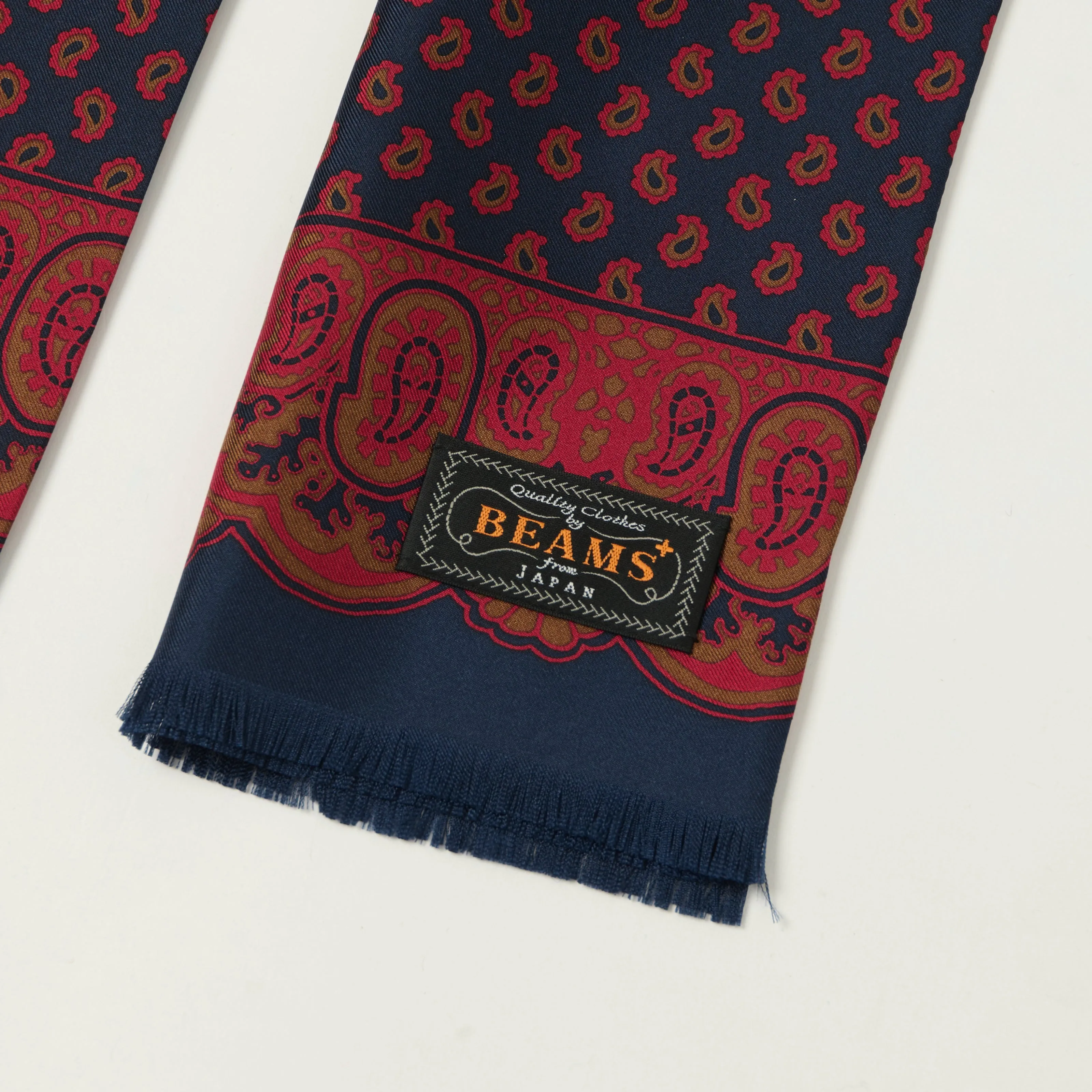 Beams Plus Geometric Print Silk Scarf - Navy sold by Son of a Stag product image thumbnail 2