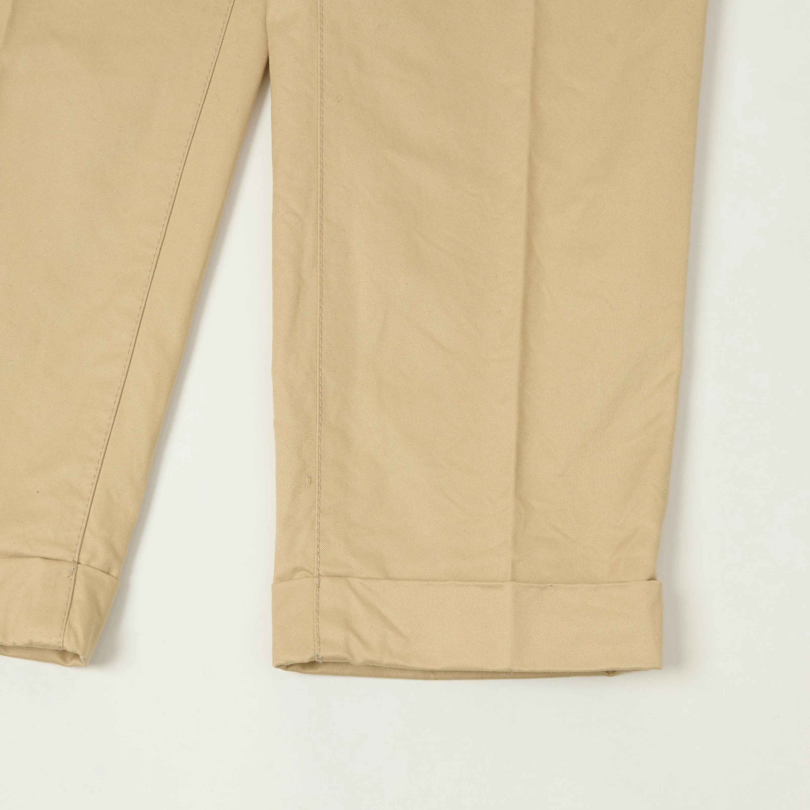 Beams Plus Single Pleat Tapered Chino - Beige sold by Son of a Stag product image thumbnail 3