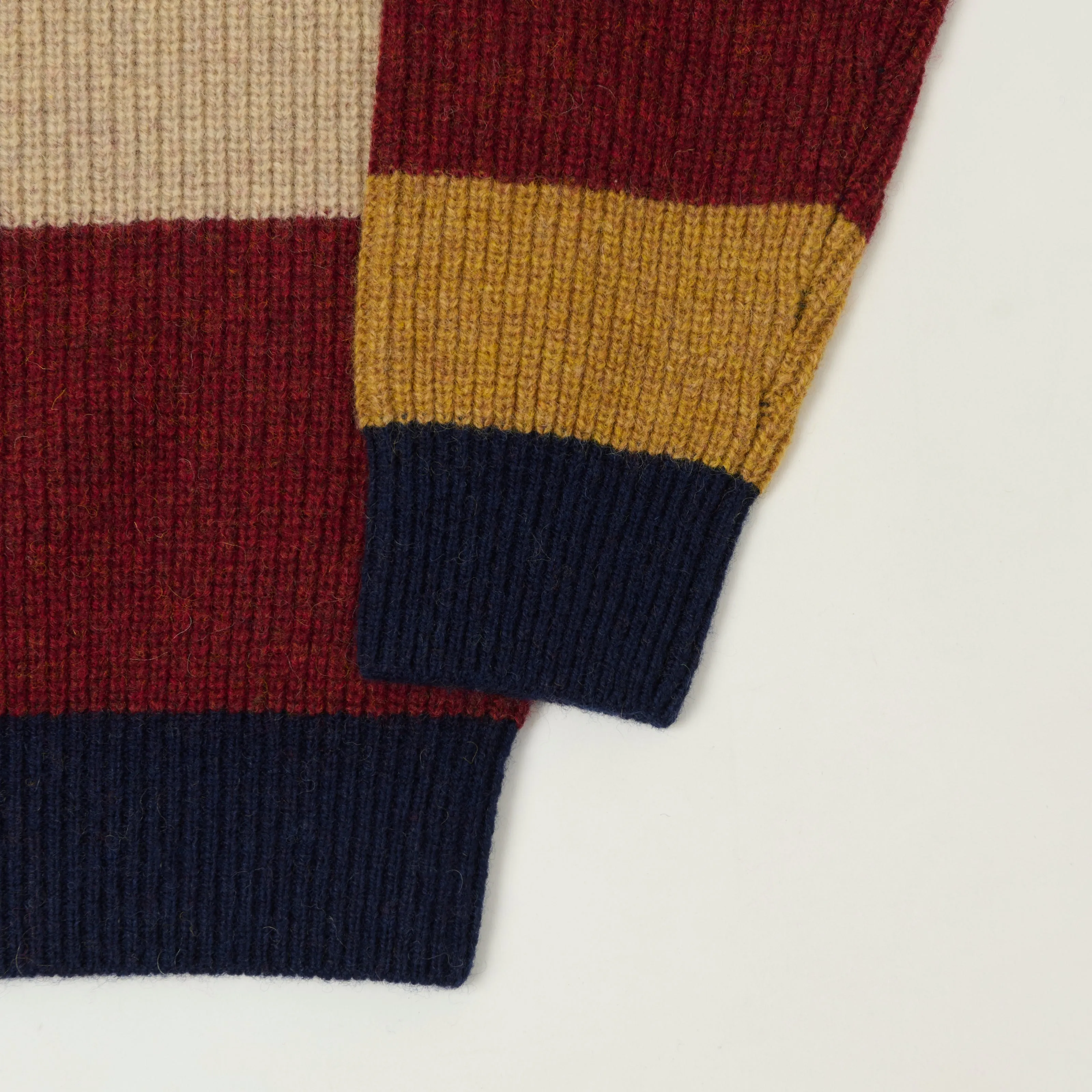 Beams Plus Multi Stripe Jumper - Navy/Brown sold by Son of a Stag product image thumbnail 3