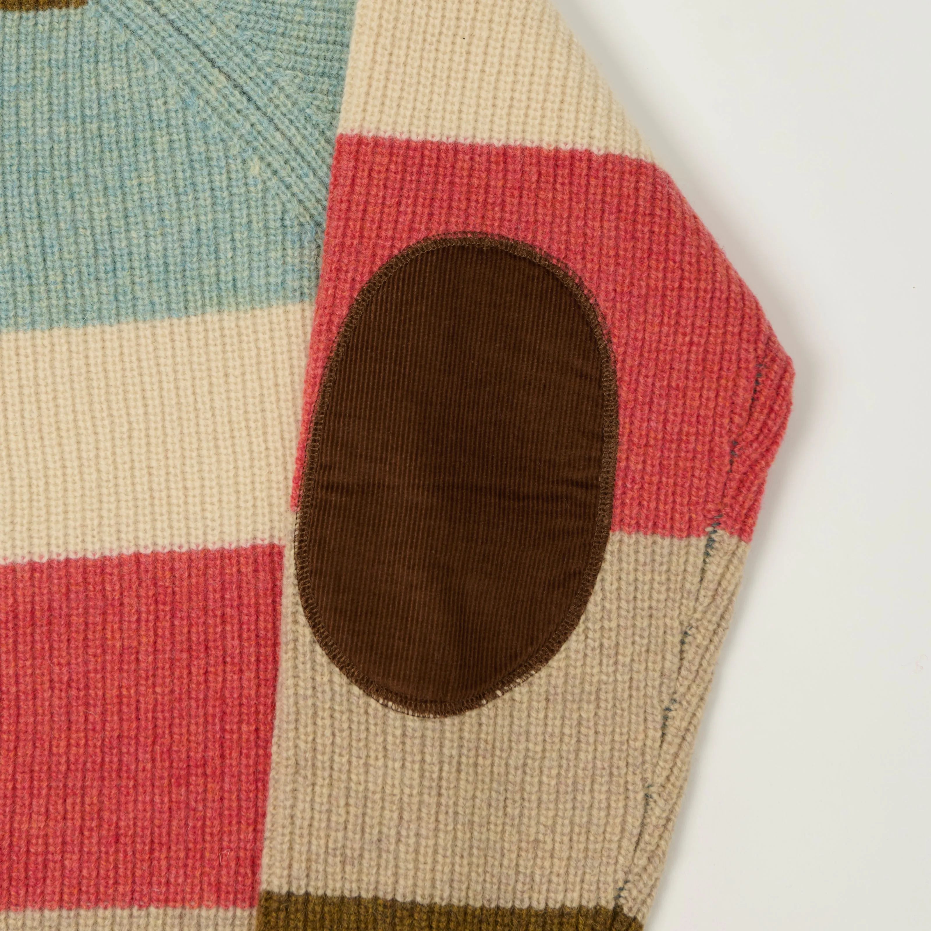 Beams Plus Multi Stripe Jumper - Teal/Brown sold by Son of a Stag product image thumbnail 4