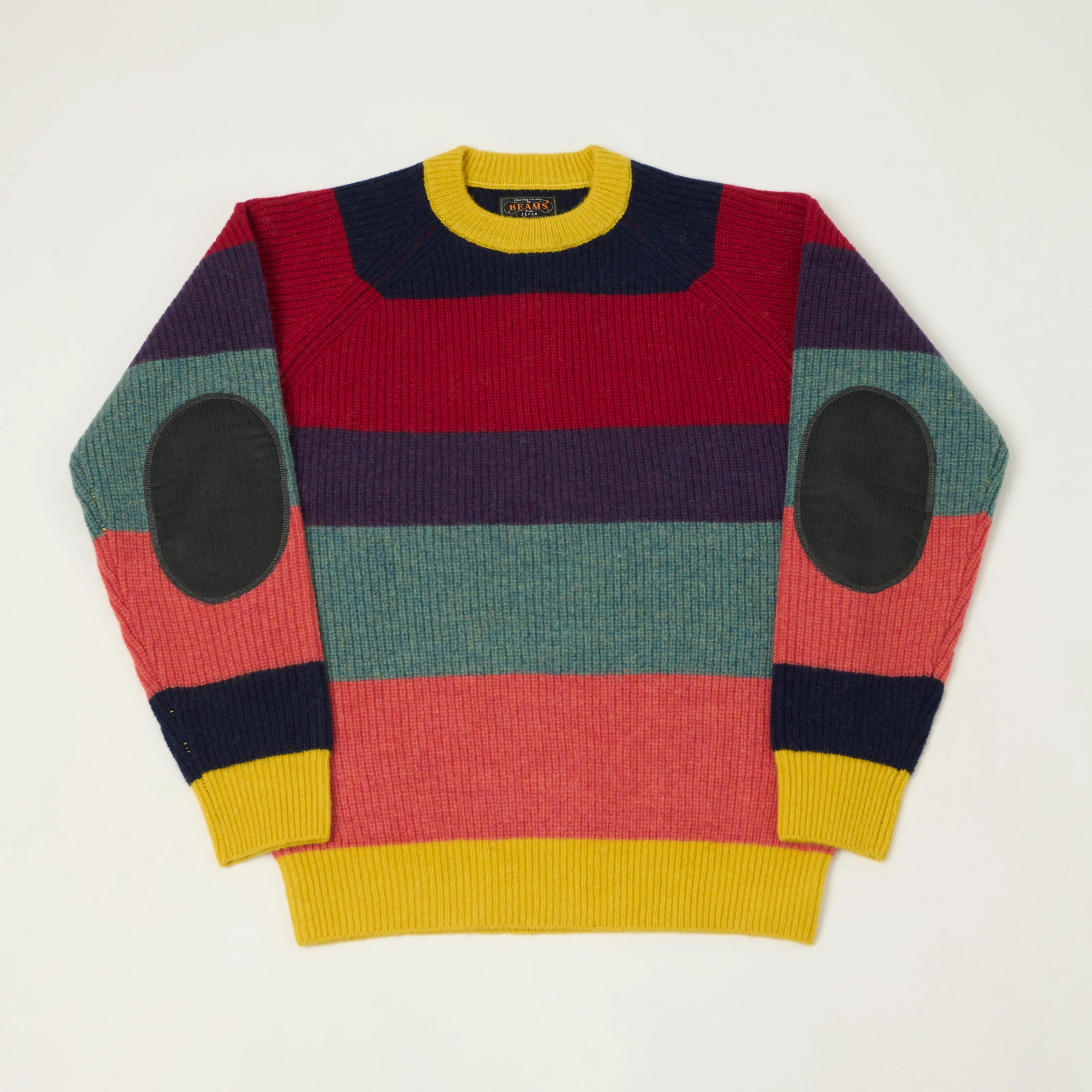 Beams Plus Multi Stripe Jumper - Yellow/Grey sold by Son of a Stag