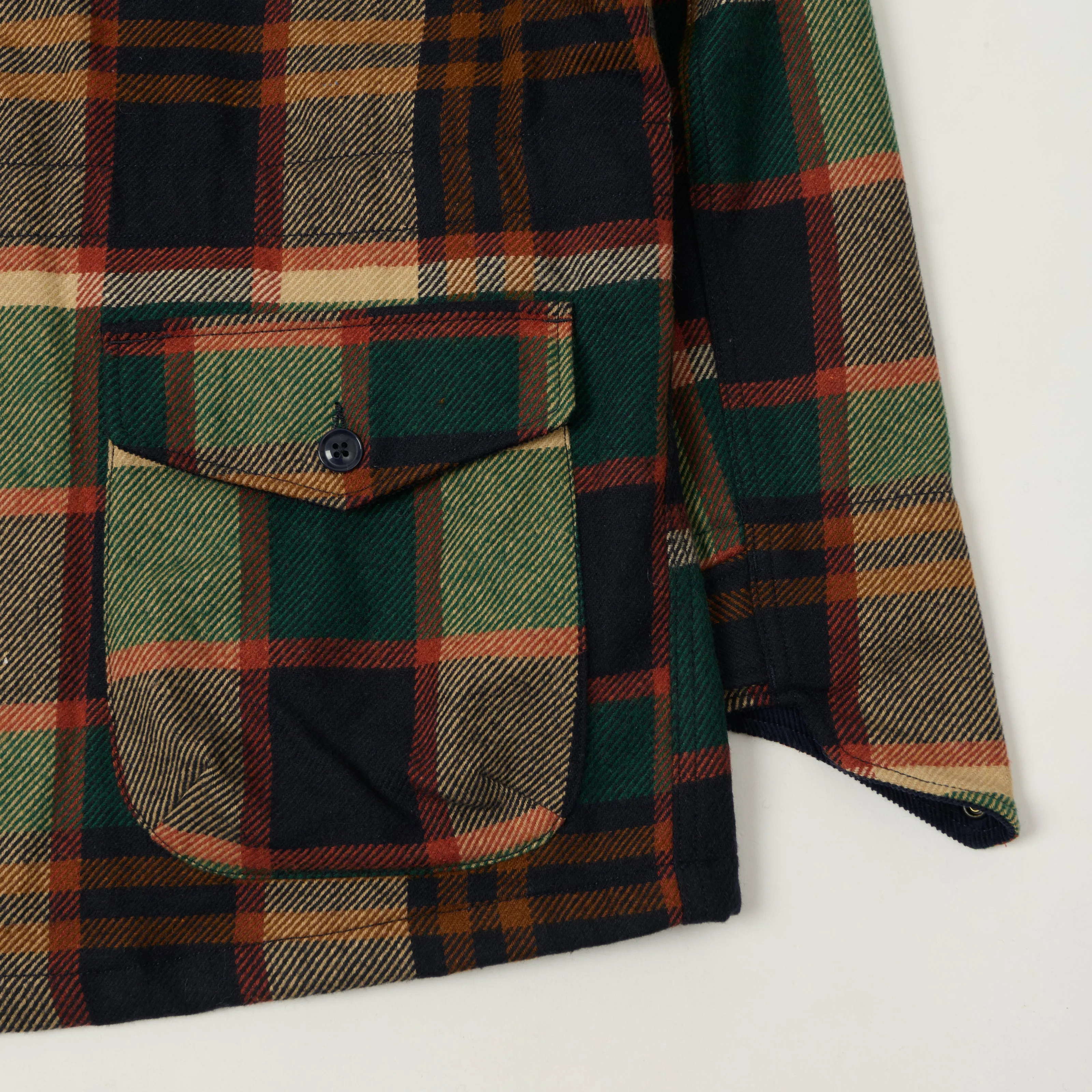 Engineered Garments Heavy Wool Plaid 'SAS' Jacket - Navy/Brown sold by Son of a Stag product image thumbnail 3