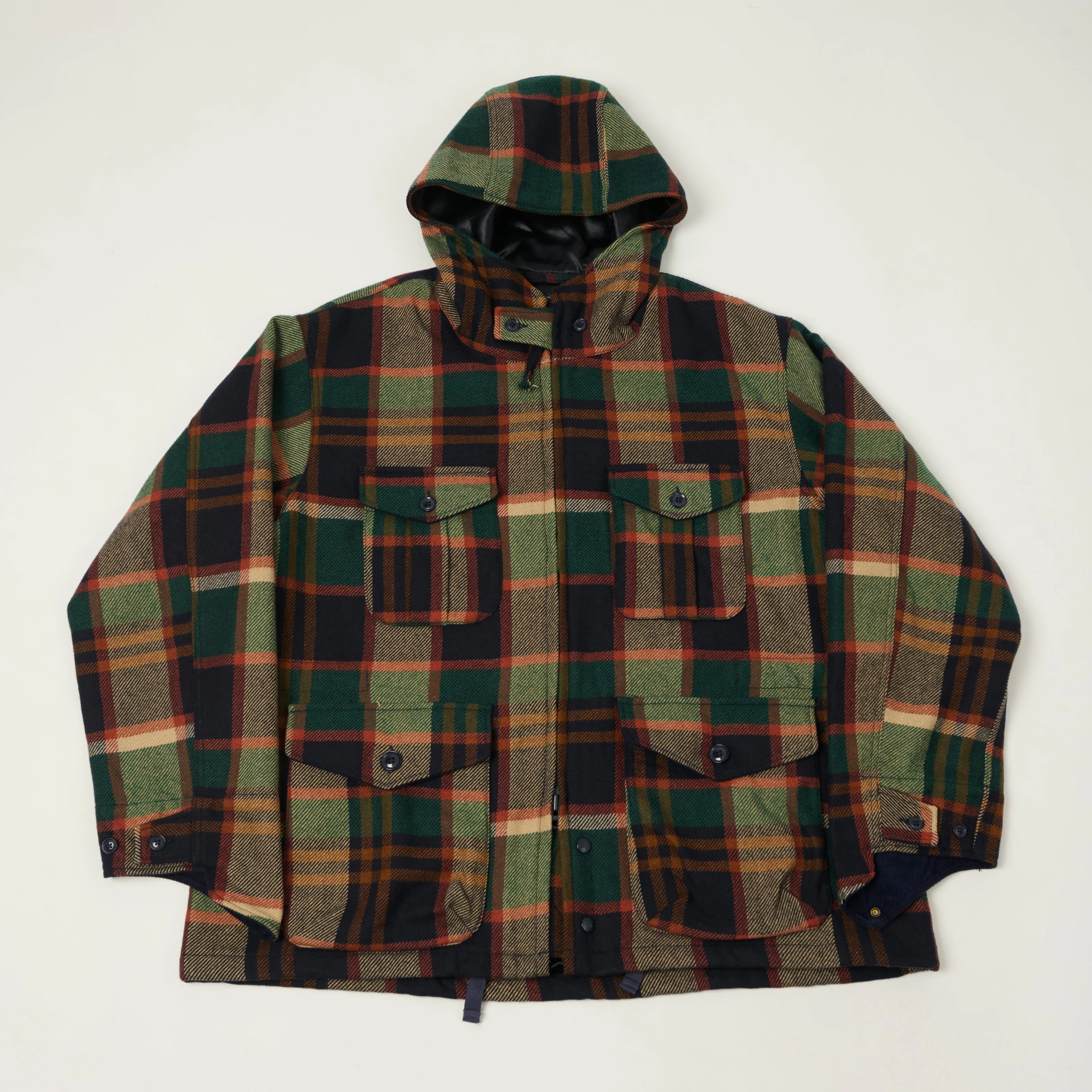 Engineered Garments Heavy Wool Plaid 'SAS' Jacket - Navy/Brown sold by Son of a Stag