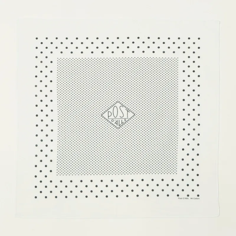 Post Overalls Dots Bandana - White/Charcoal made by Son of a Stag