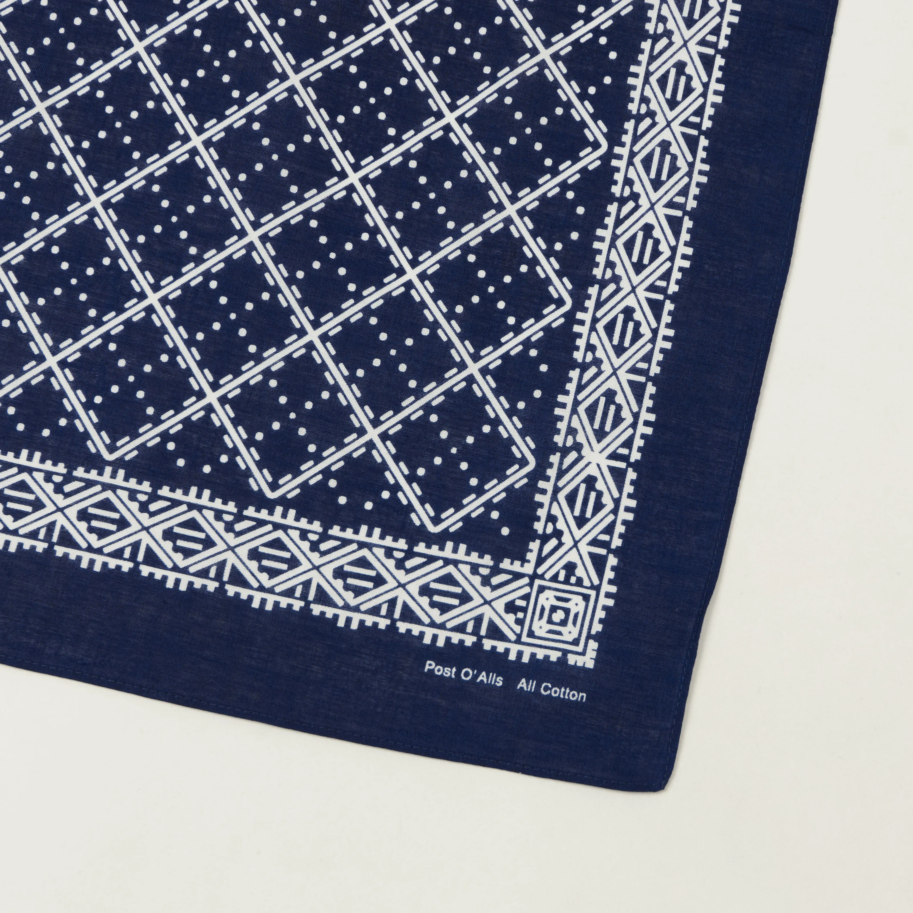 Post Overalls Geo Pattern #2 Bandana - Navy sold by Son of a Stag product image thumbnail 2