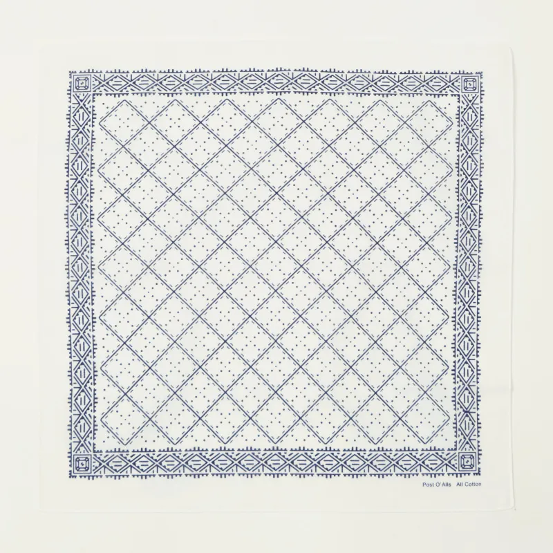 Post Overalls Geo Pattern #2 Bandana - White sold by Son of a Stag