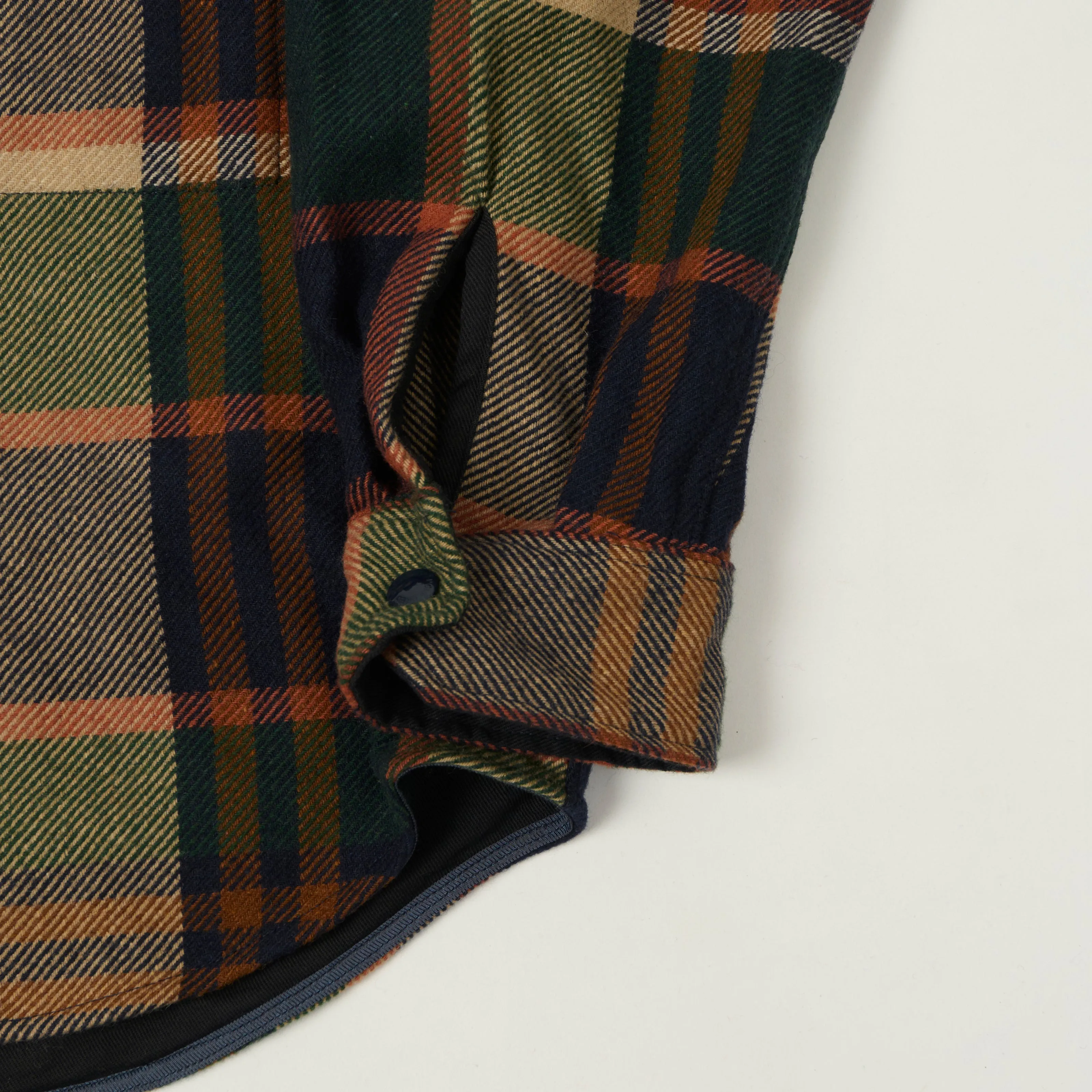 Engineered Garments Heavy Wool Plaid CPO Overshirt - Navy/Brown sold by Son of a Stag product image thumbnail 3