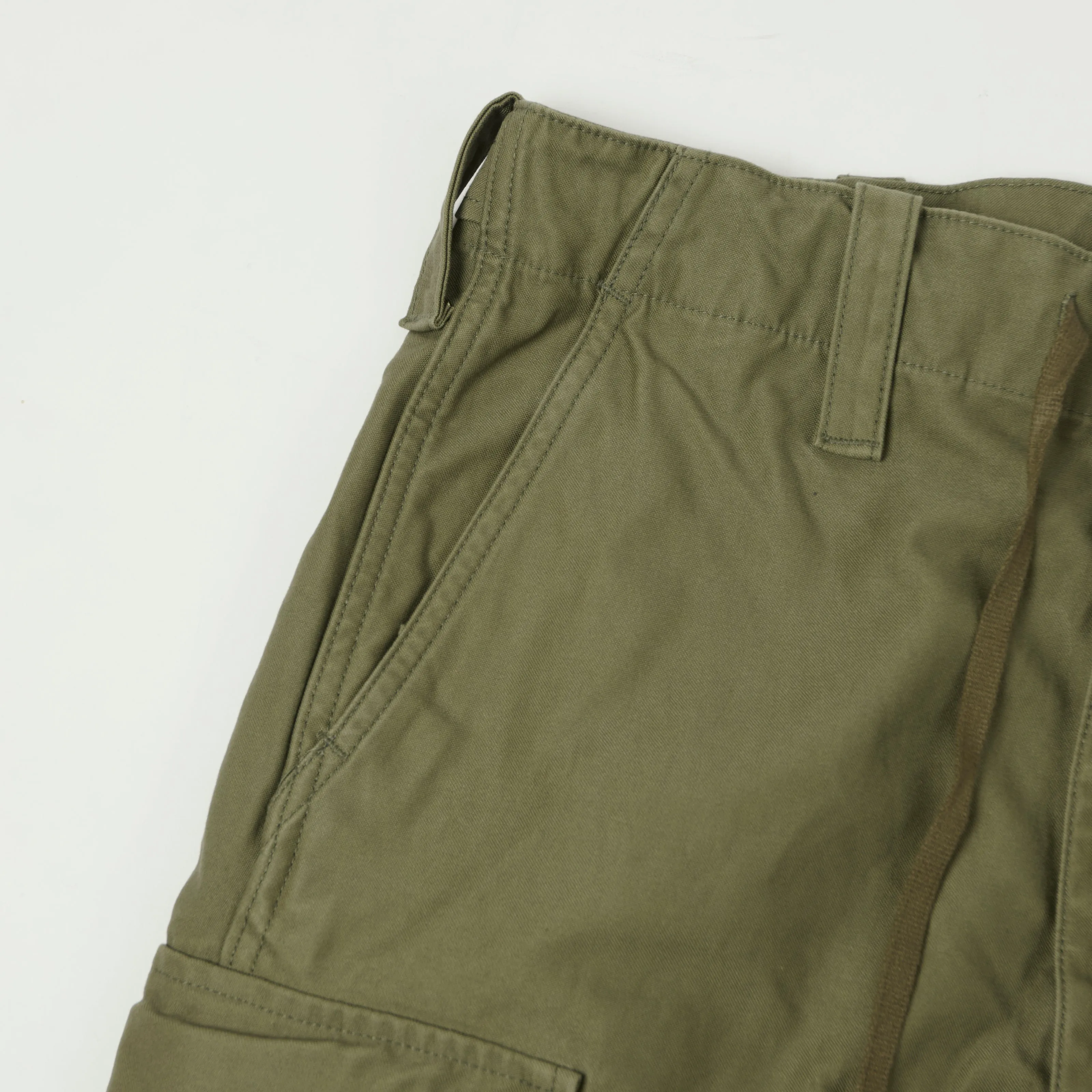 orSlow Sateen Cargo Pants - Army Green sold by Son of a Stag product image thumbnail 5