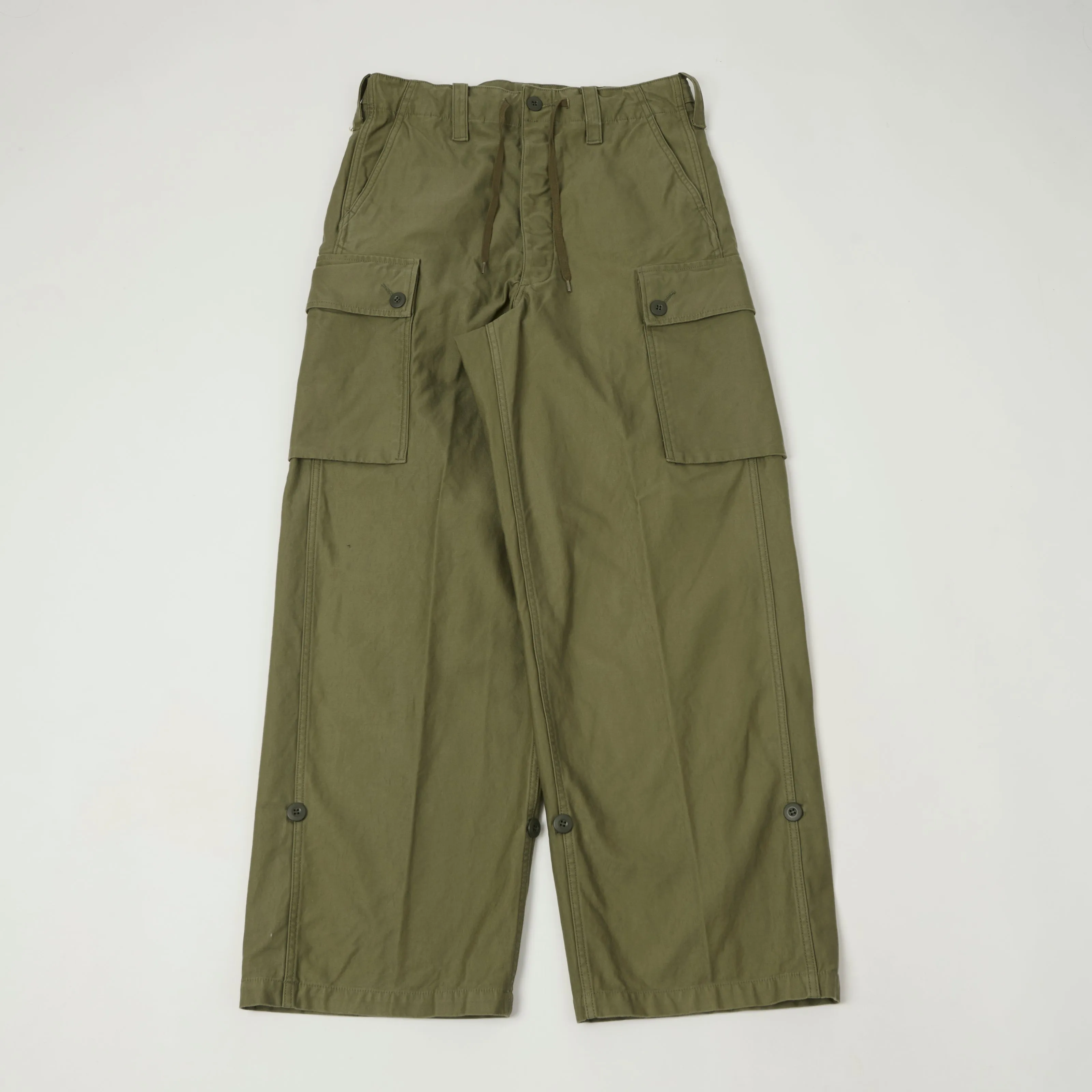 orSlow Sateen Cargo Pants - Army Green sold by Son of a Stag