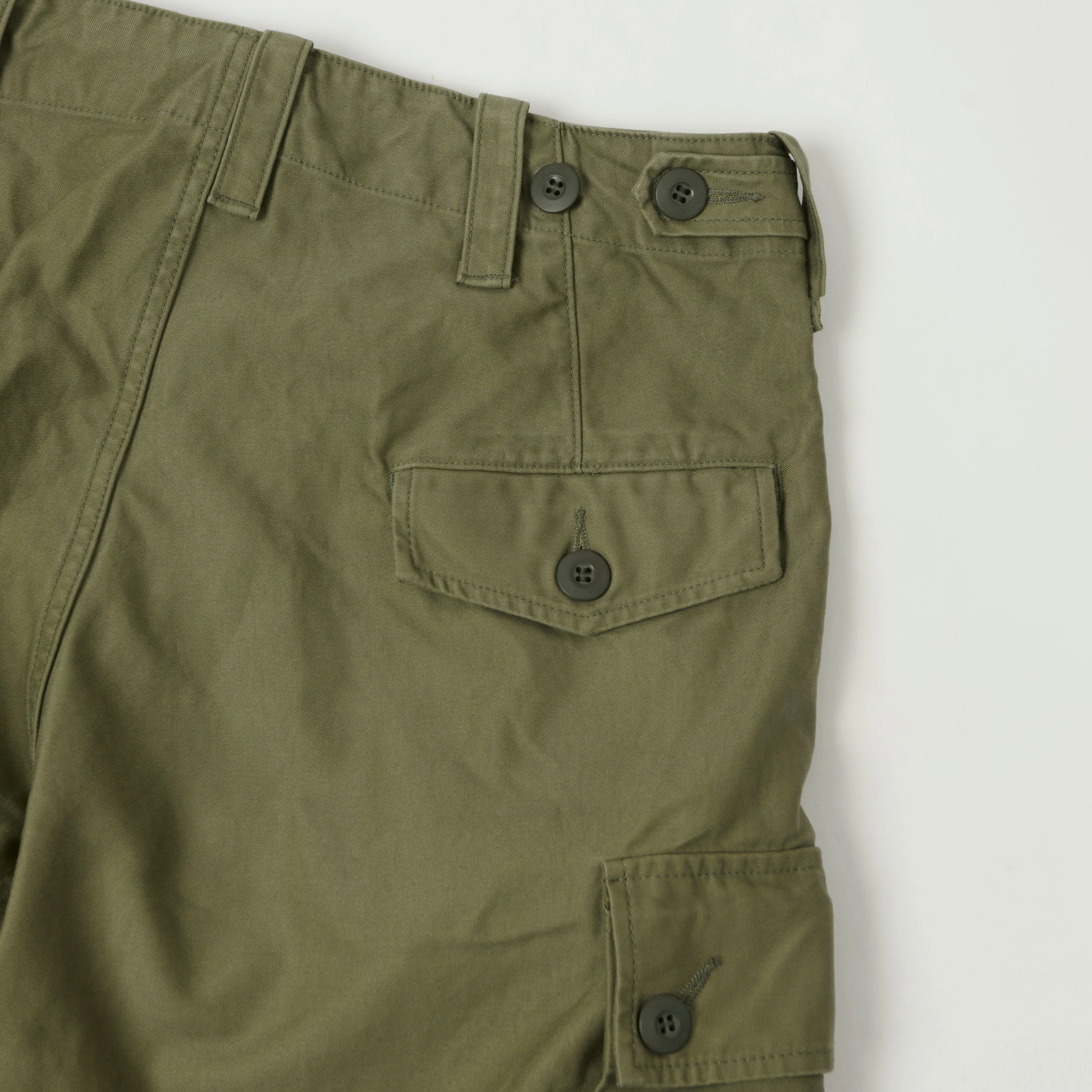 orSlow Sateen Cargo Pants - Army Green sold by Son of a Stag product image thumbnail 2