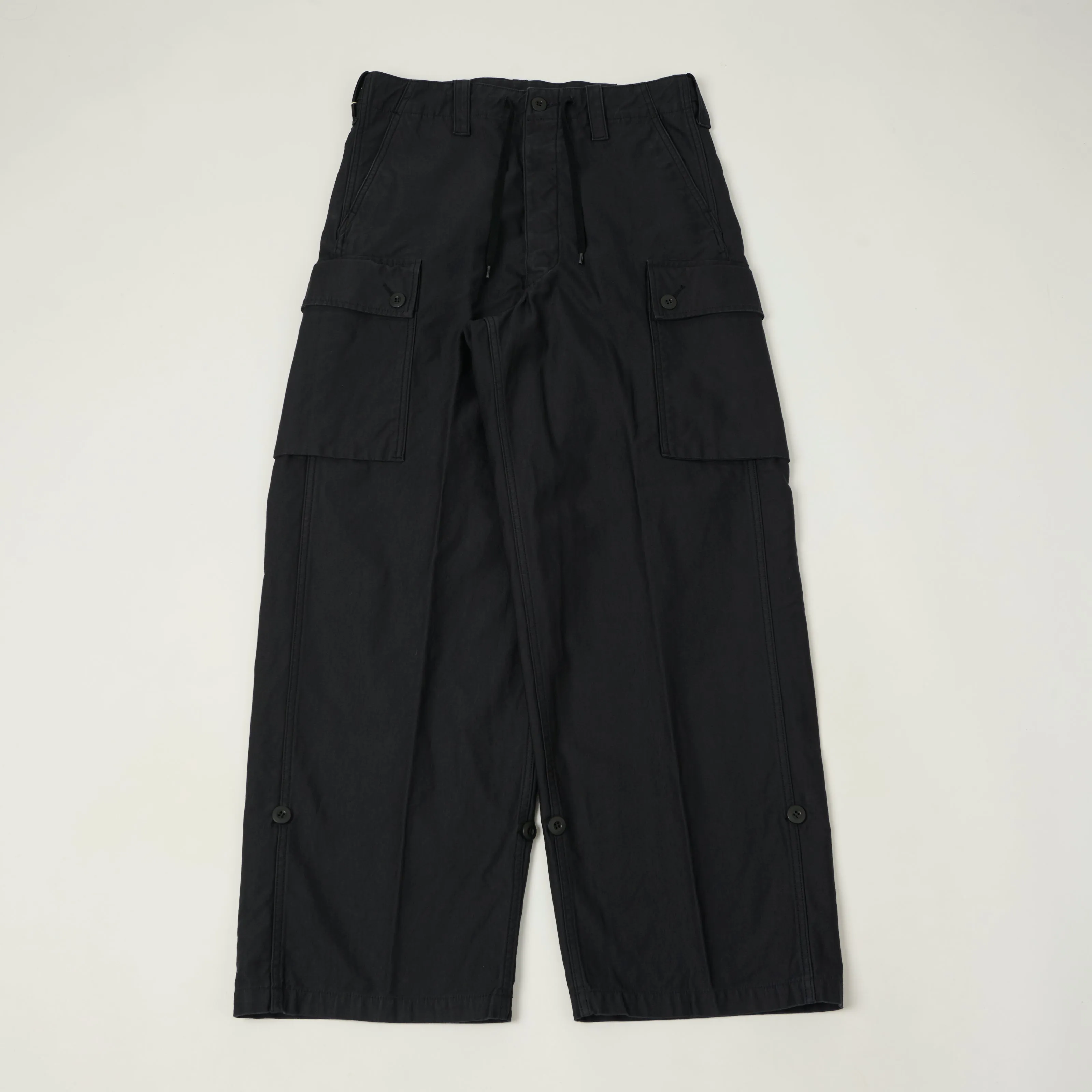 orSlow Sateen Cargo Pants - Navy sold by Son of a Stag