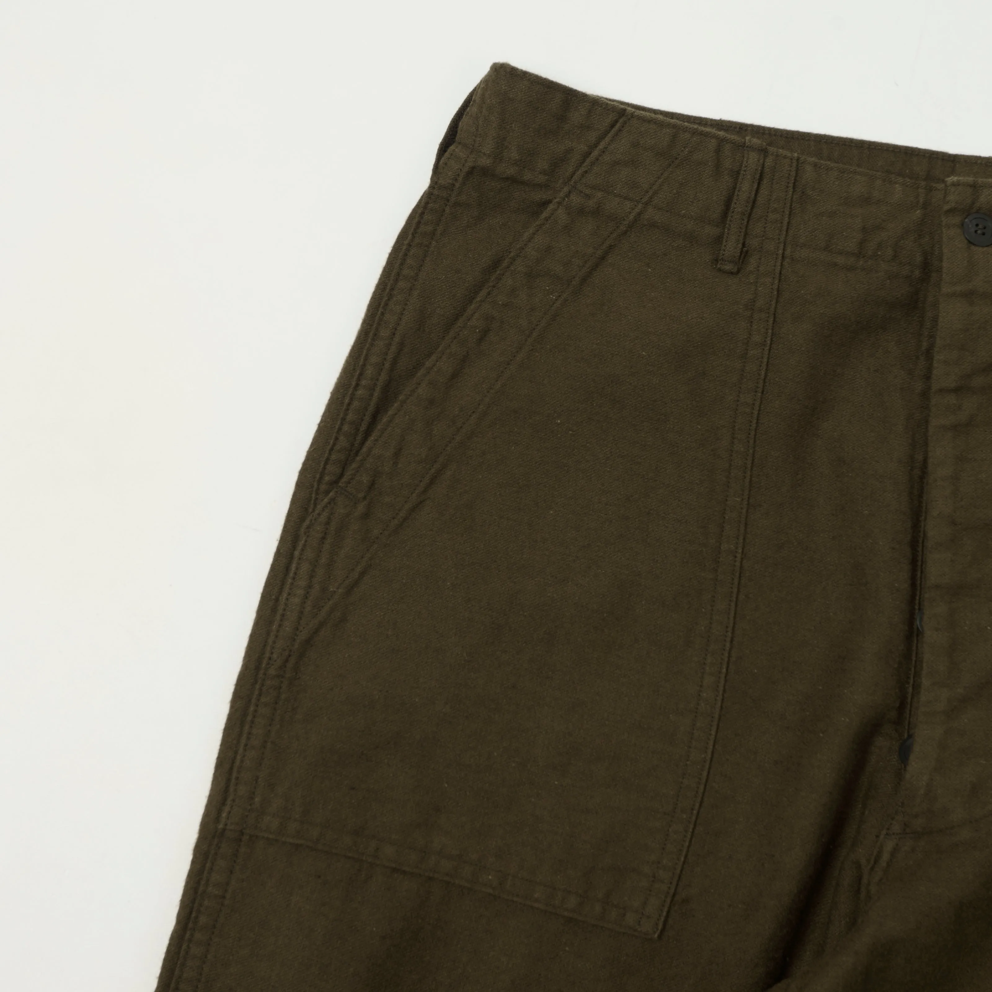 orSlow Brushed Cotton Linen Fatigue Pants - Coffee Brown sold by Son of a Stag product image thumbnail 3