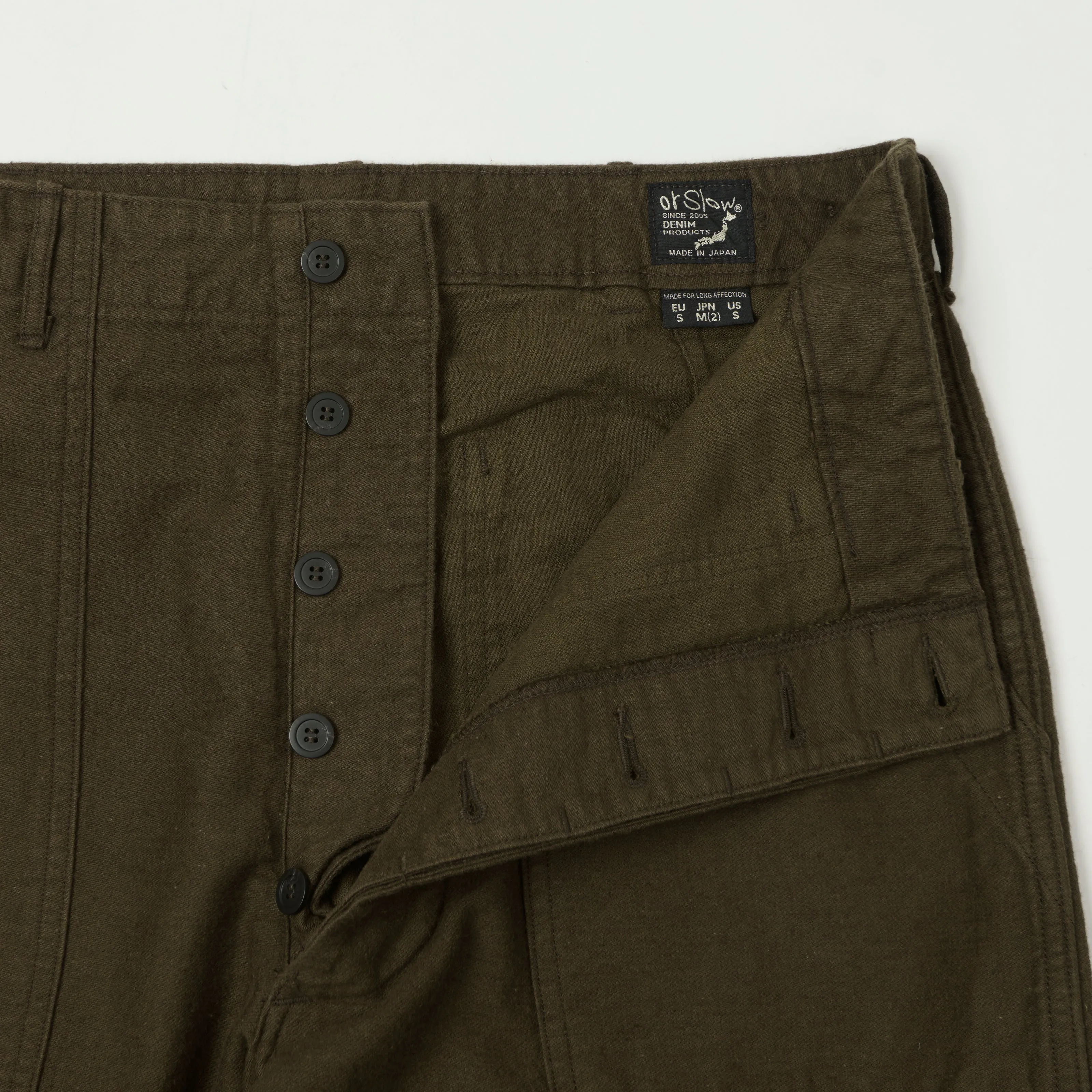 orSlow Brushed Cotton Linen Fatigue Pants - Coffee Brown sold by Son of a Stag product image thumbnail 4