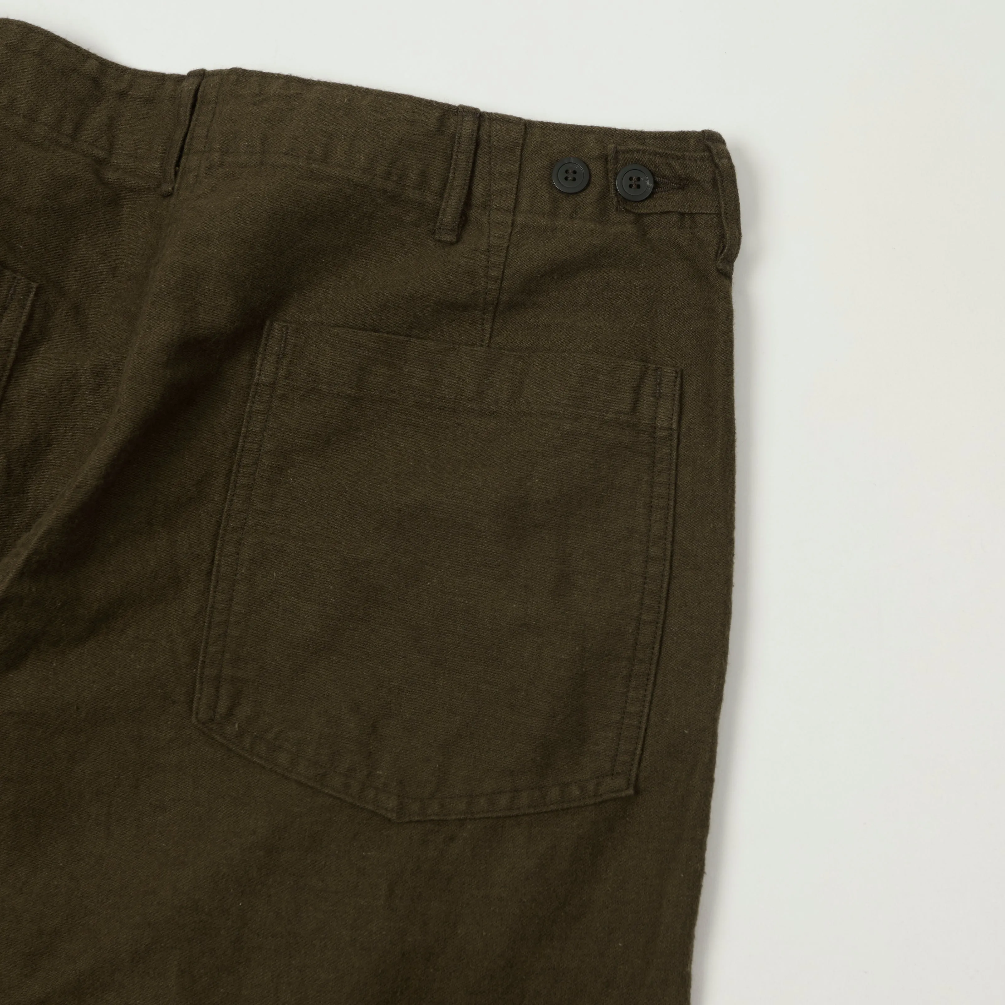 orSlow Brushed Cotton Linen Fatigue Pants - Coffee Brown sold by Son of a Stag product image thumbnail 2